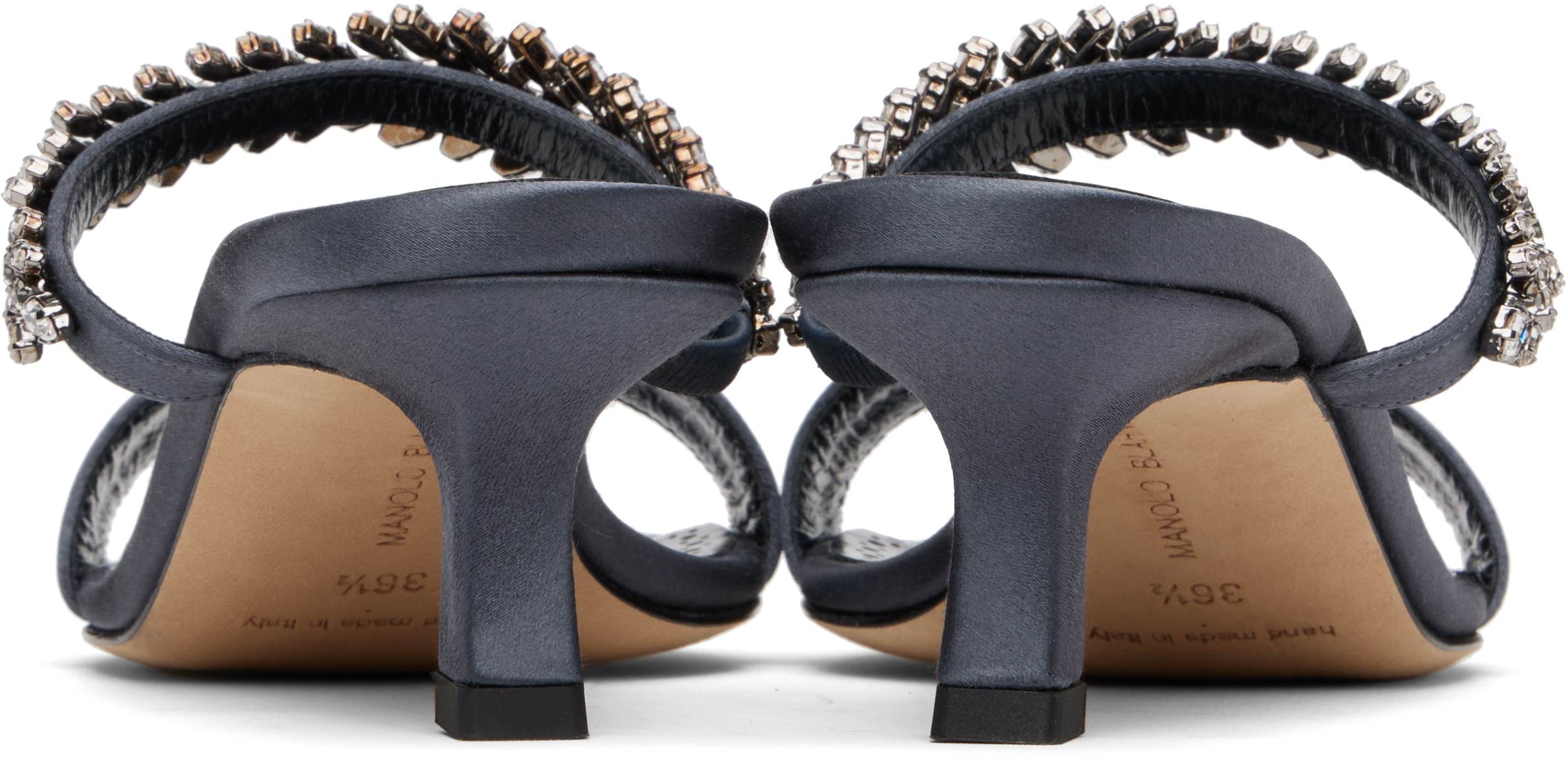 Manolo Blahnik Navy Kifasan Mules In Blue
