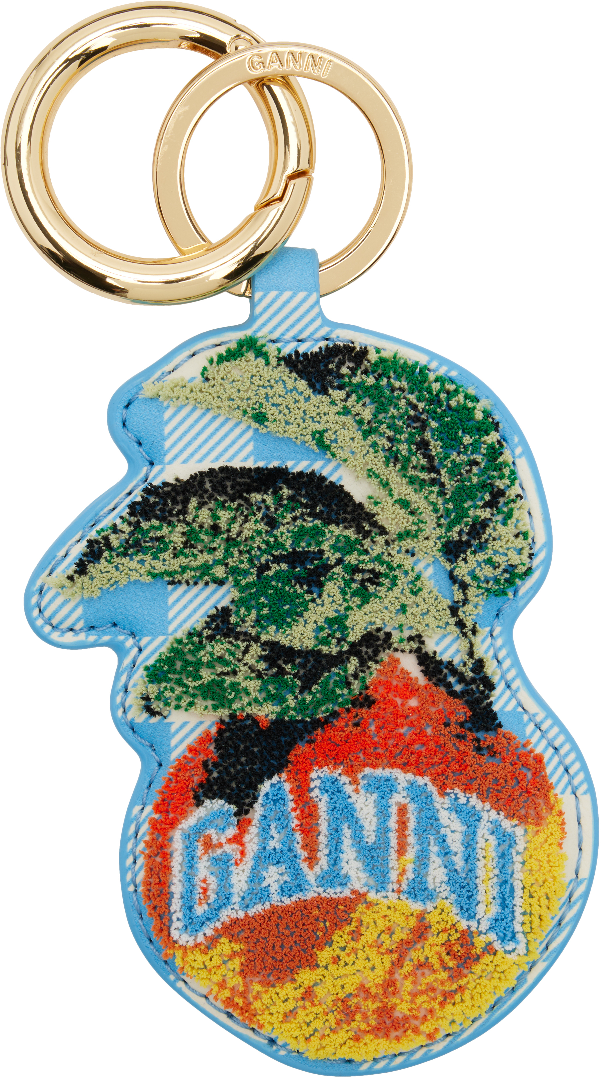 Ganni Blue Apple Keychain