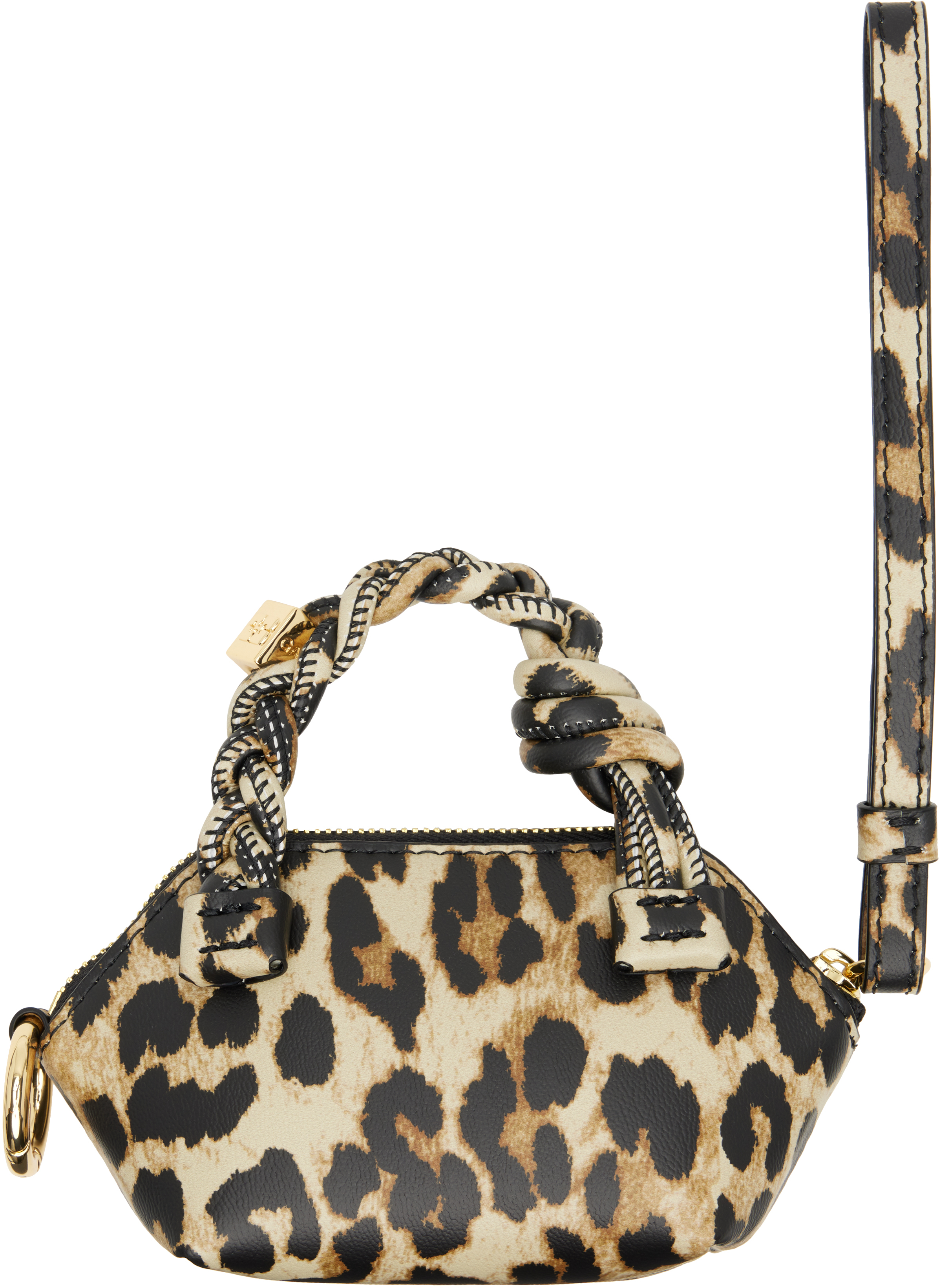 베이지 블랙 나노 부 코인 파우치