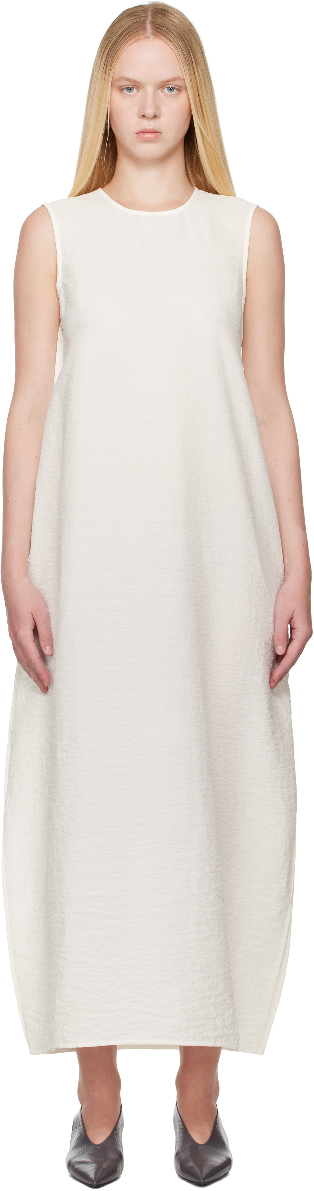 Rohe Off-white Hammered Silk Shaped Maxi Dress