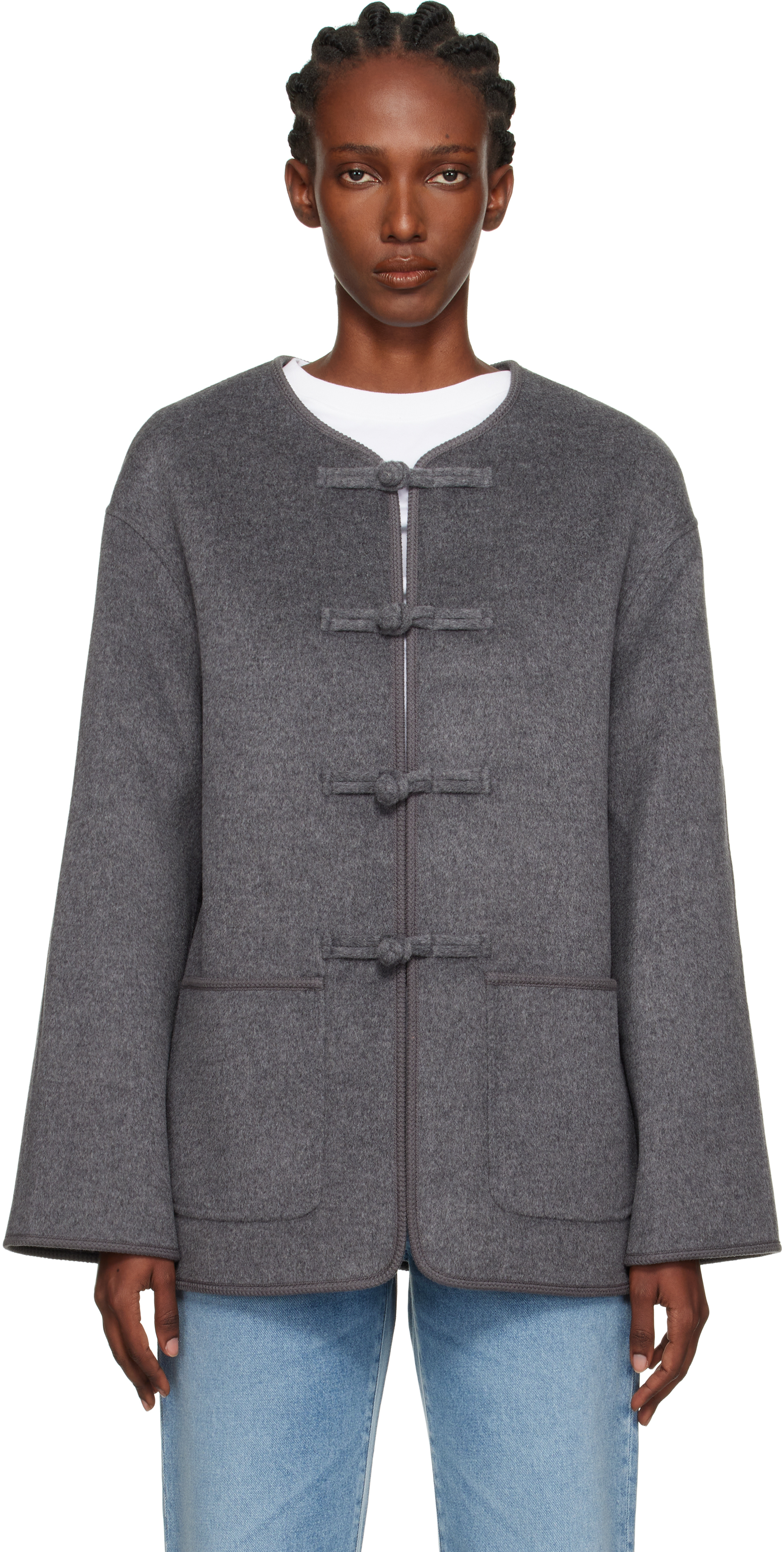 Róhe Gray Double-Faced Wool Jacket