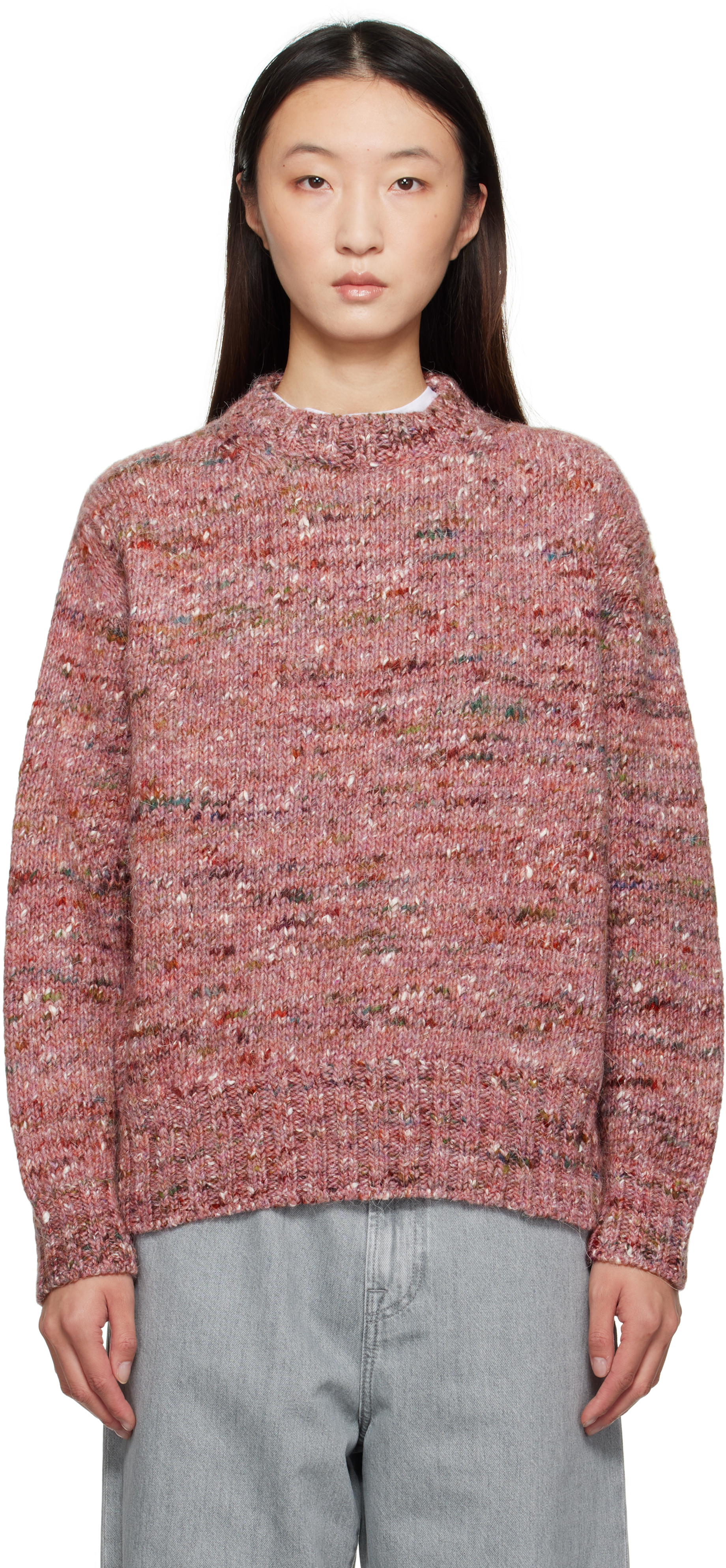 Róhe Pink Melange Crewneck Sweater