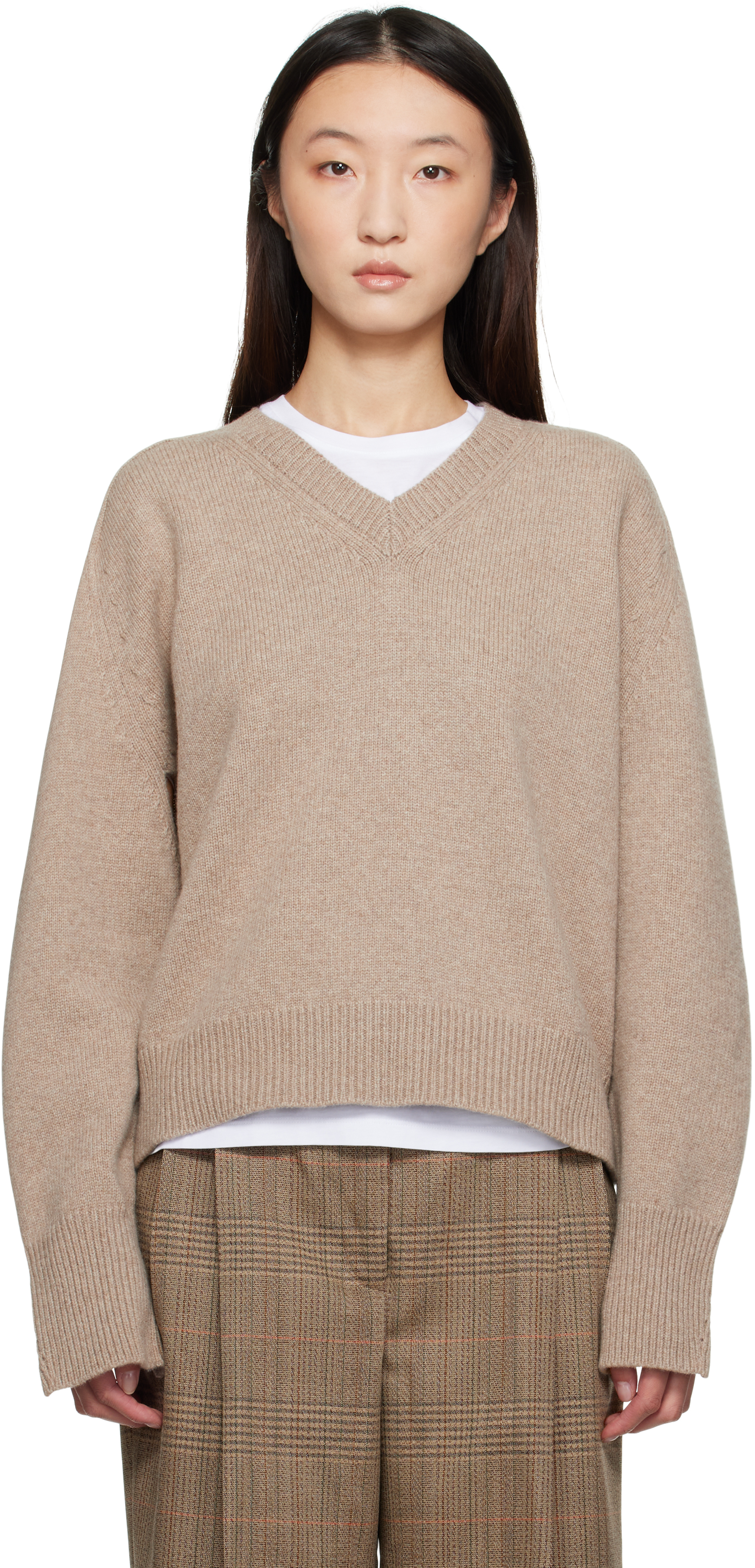 Róhe Beige Sleeve Wrap Sweater