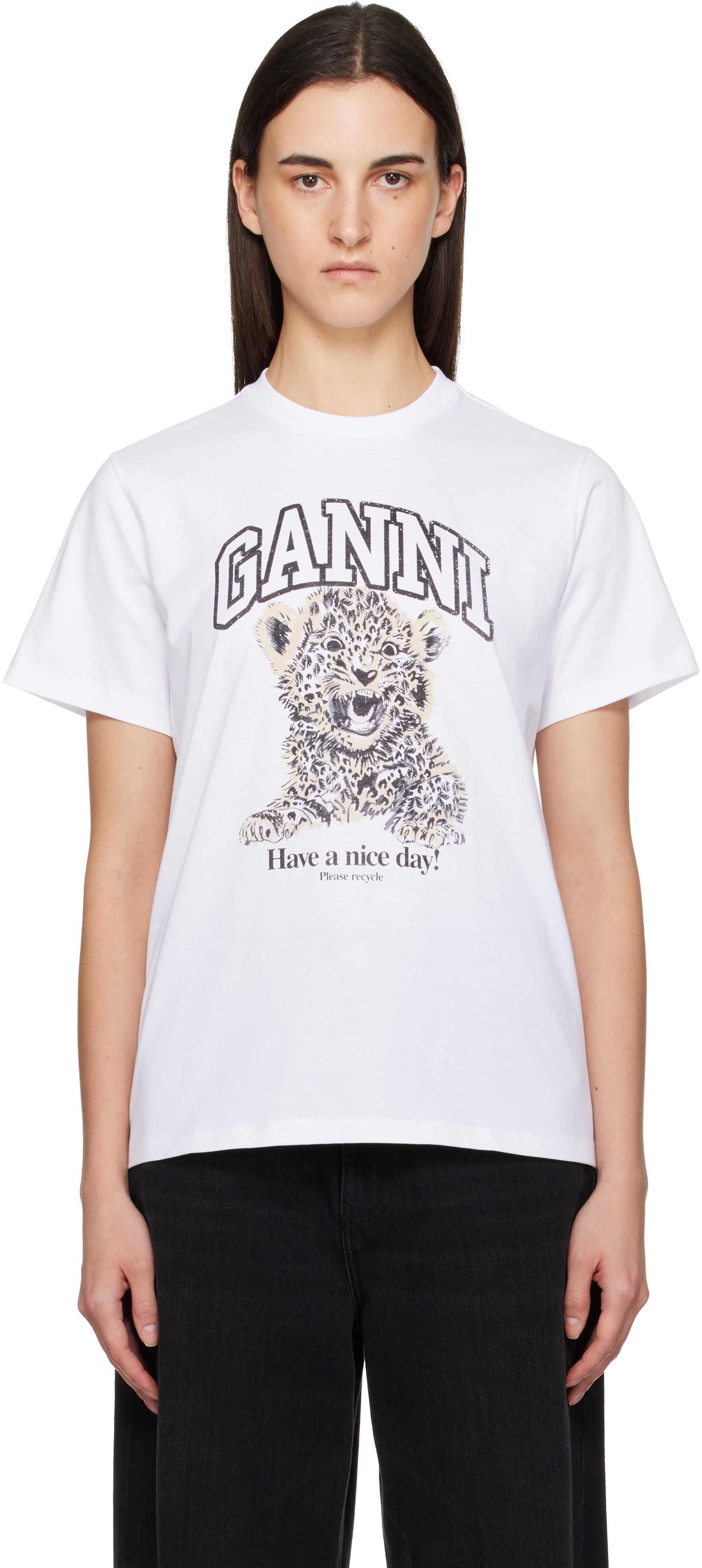 Ganni Barba Napoli Classic 1000 Stipes Shirt In White