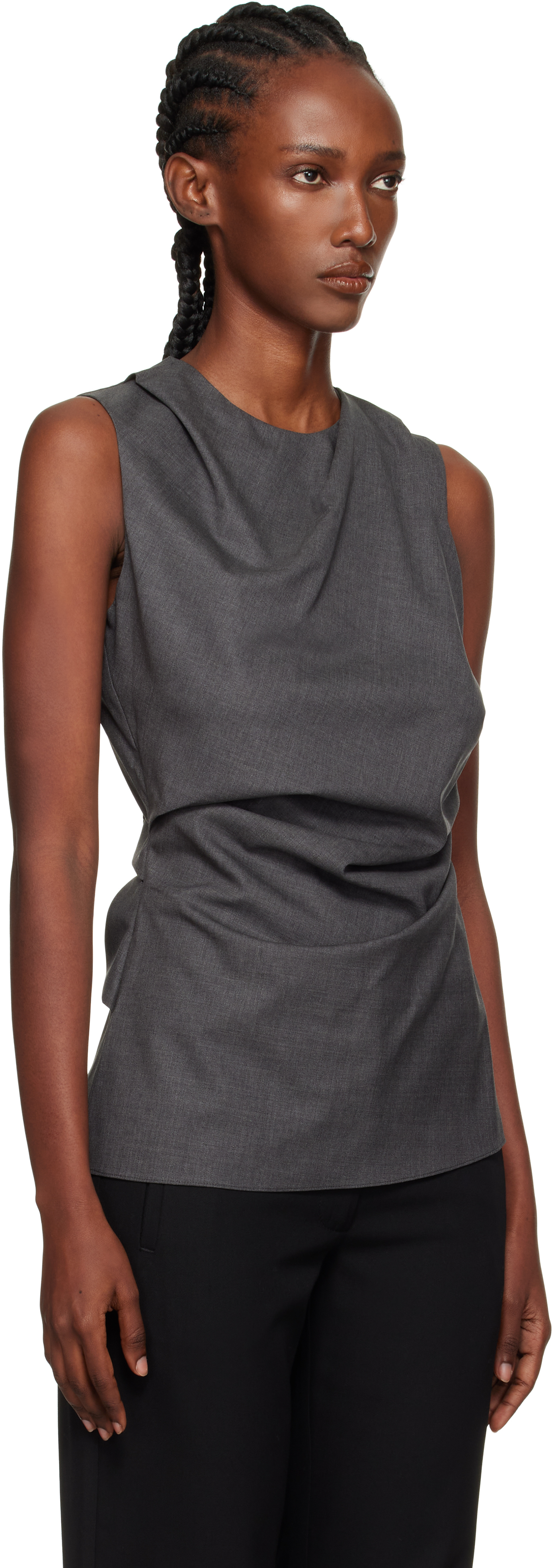Rohe Gray Sleeveless Twisted Top