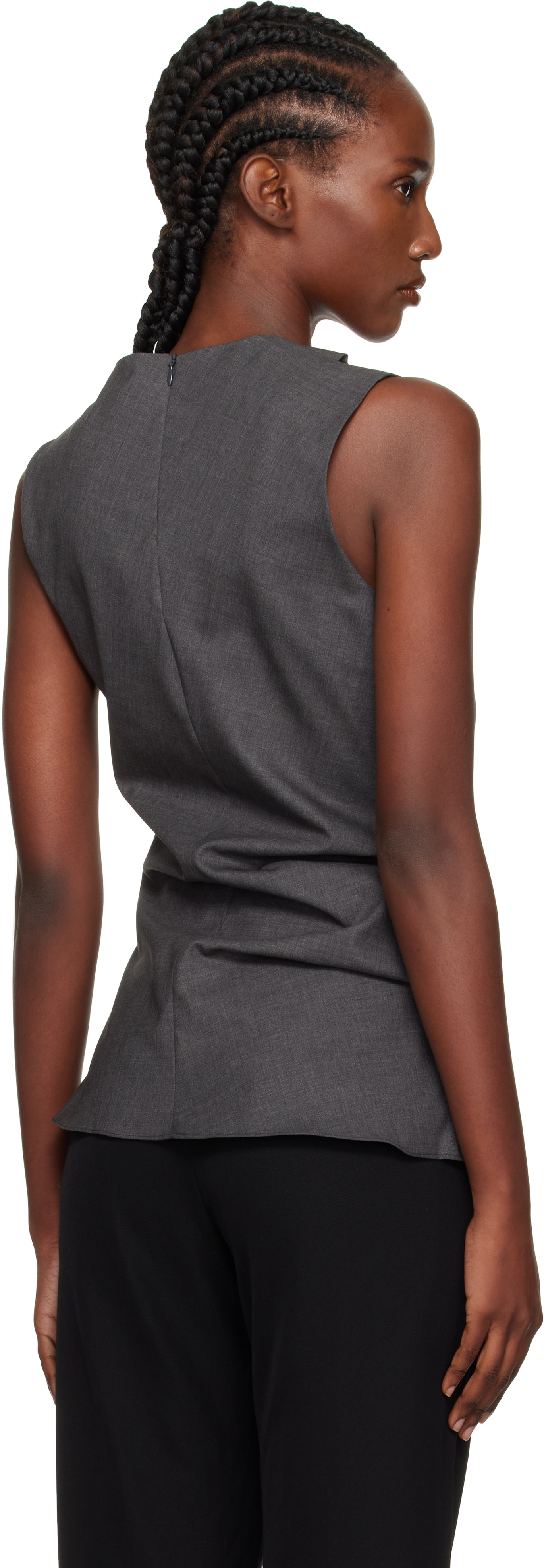 Rohe Gray Sleeveless Twisted Top