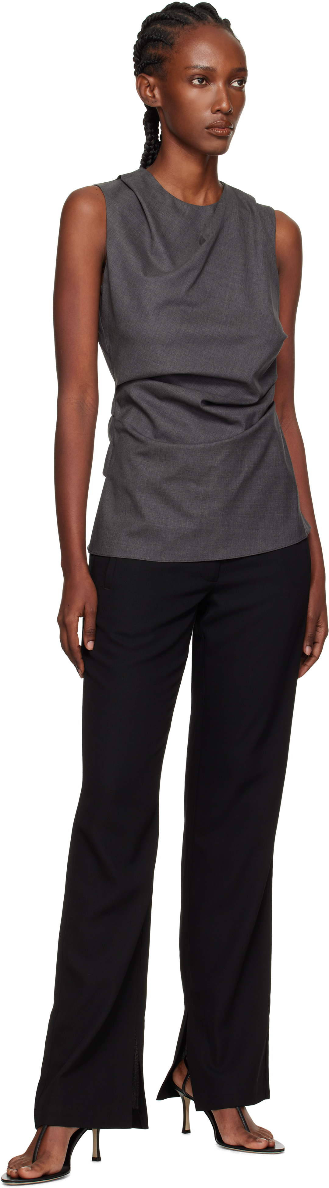 Rohe Gray Sleeveless Twisted Top