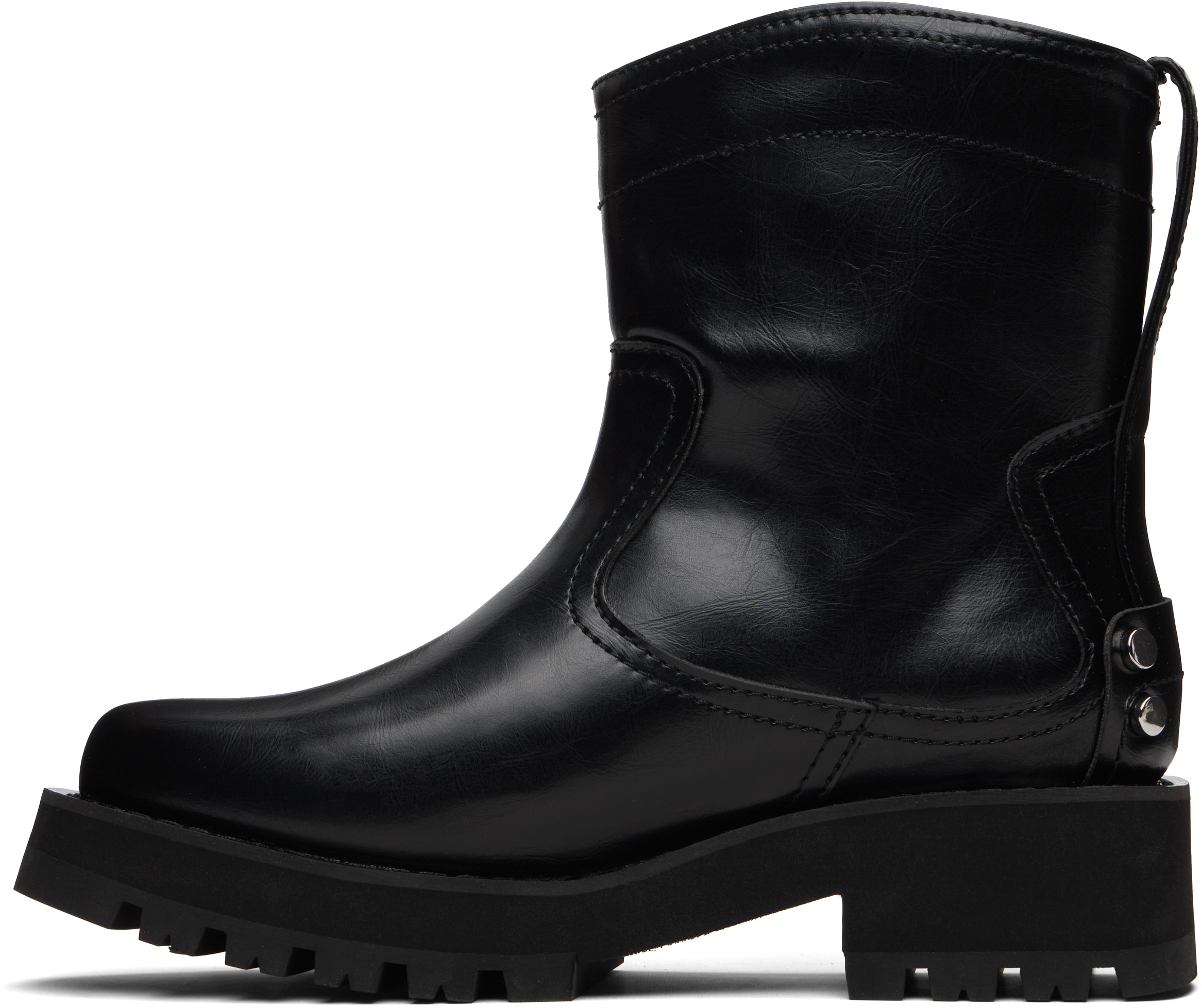 Ganni Black Low Black Oleatex Boots In Multi