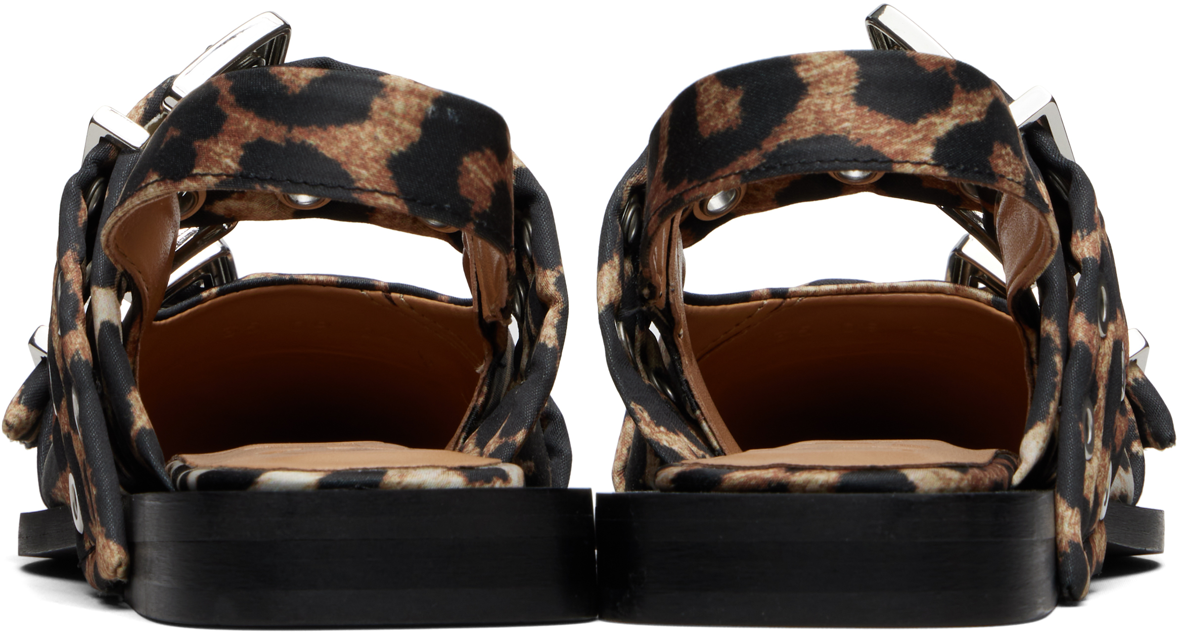 Ganni Brown Feminine Buckle Ballerina Flats