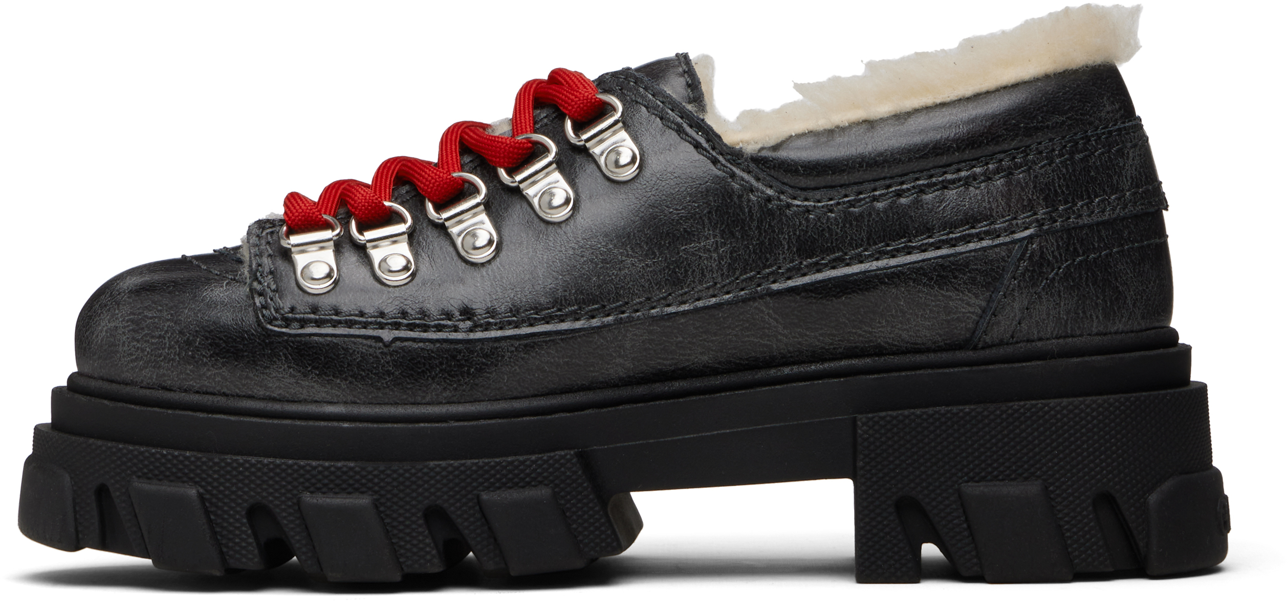 Ganni Black Cleated Derbys In Multi