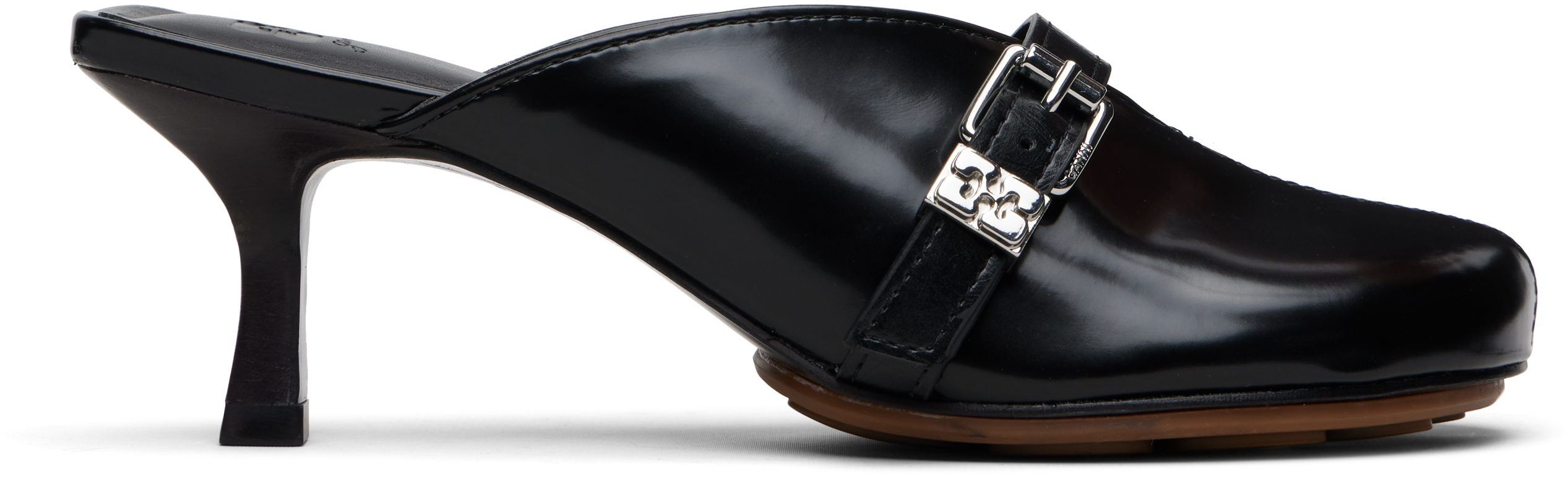 Ganni Mules With Heels In Black