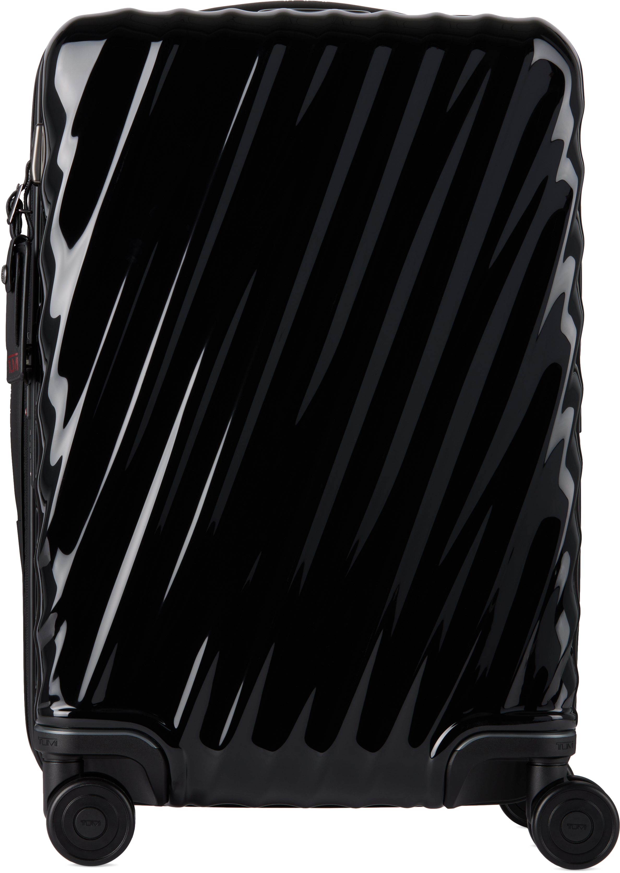 Black International Expandable 4 Wheeled Carry-On Suitcase
