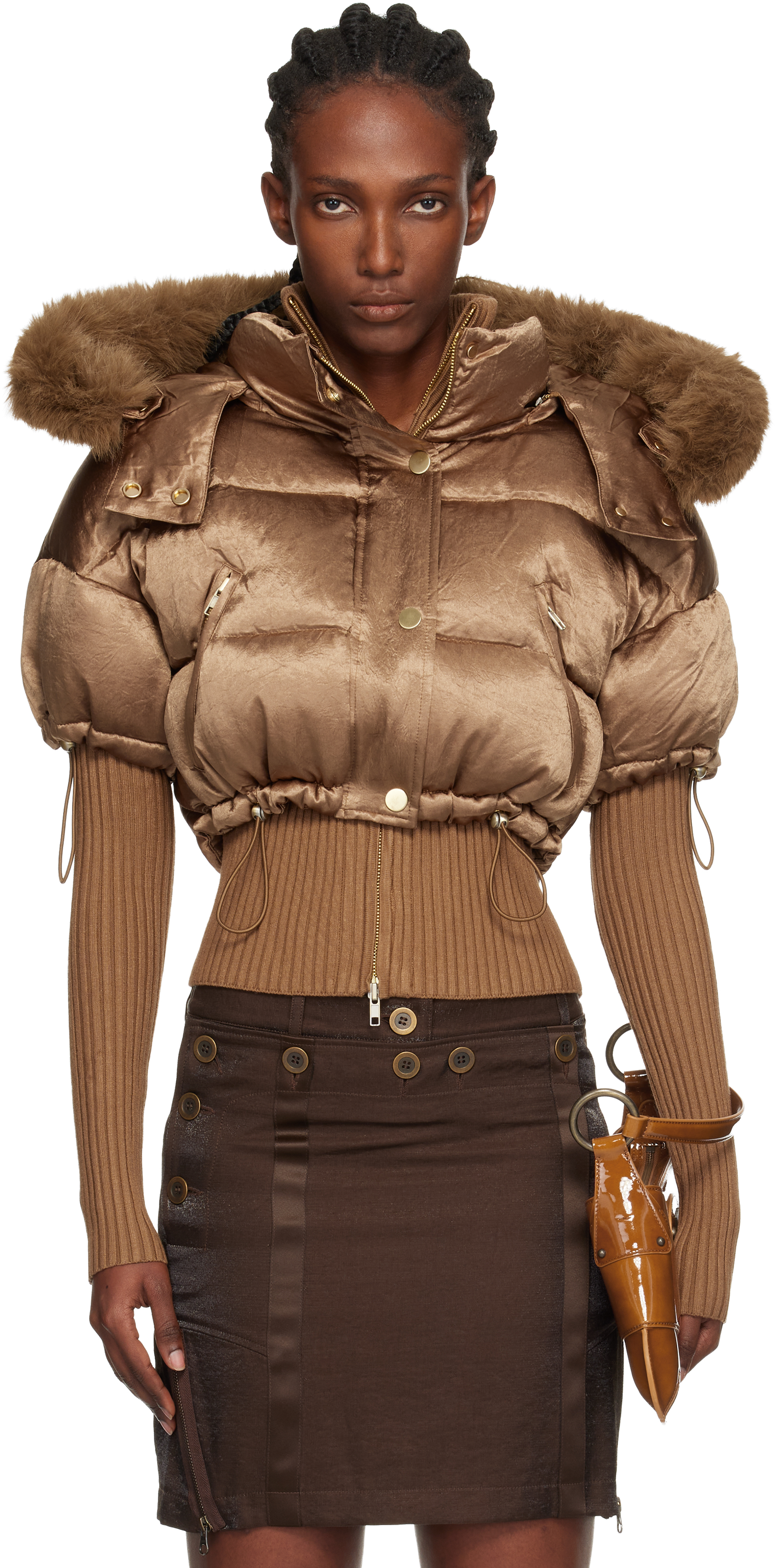 KNWLS Brown Mabel Bomber Jacket