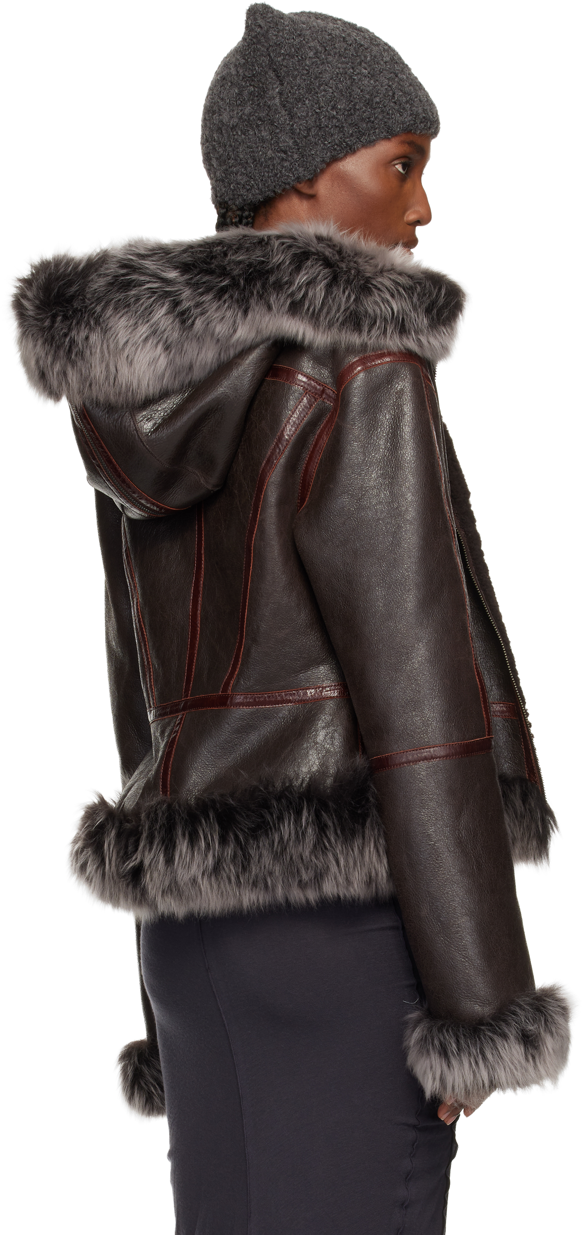 Knwls Brown Koko Shearling Jacket In Brown