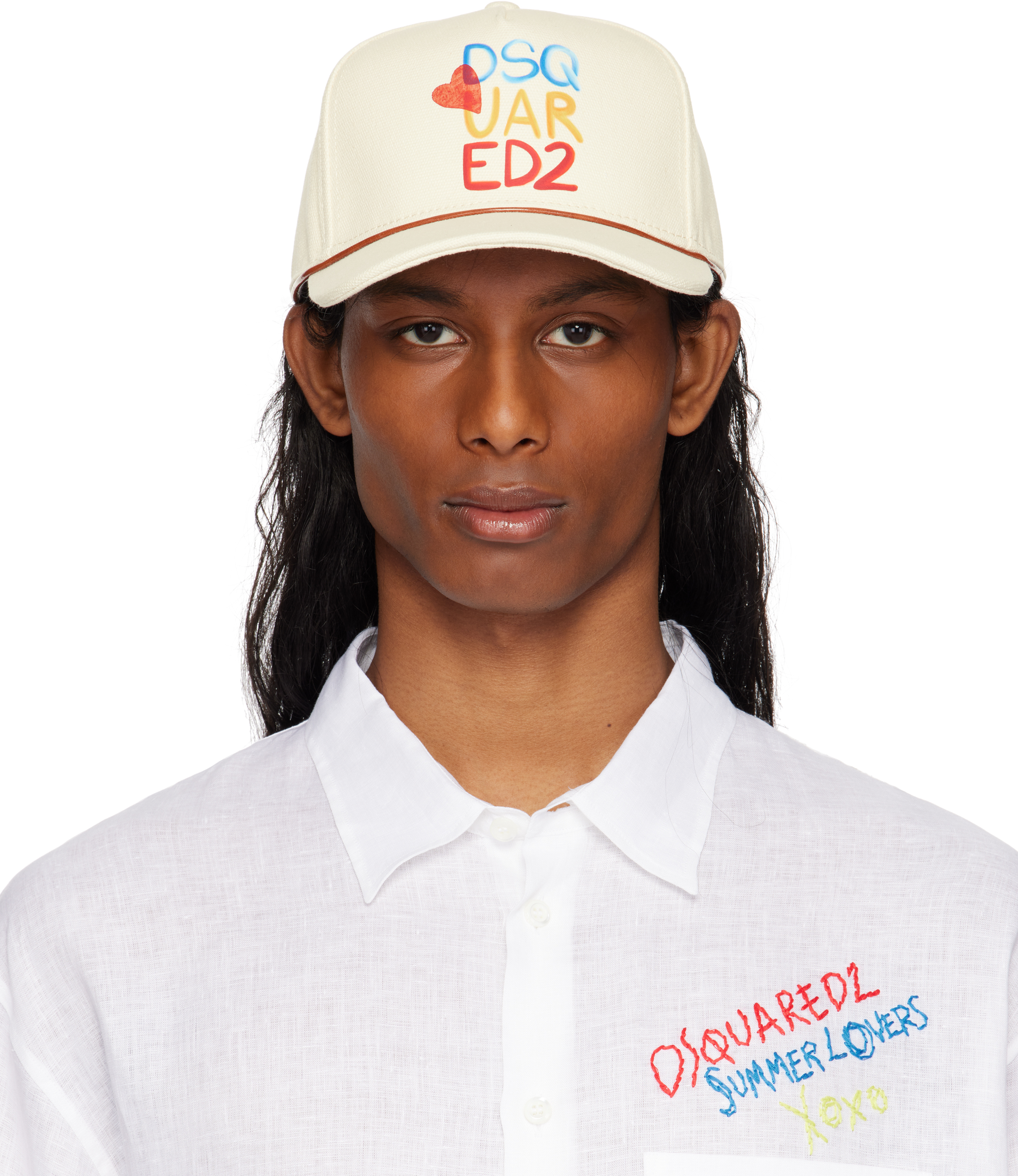 DSQUARED2 SUMMER LOVER キャップ Dsquared2: Off-White 'Summer Lovers' Baseball Cap | SSENSE