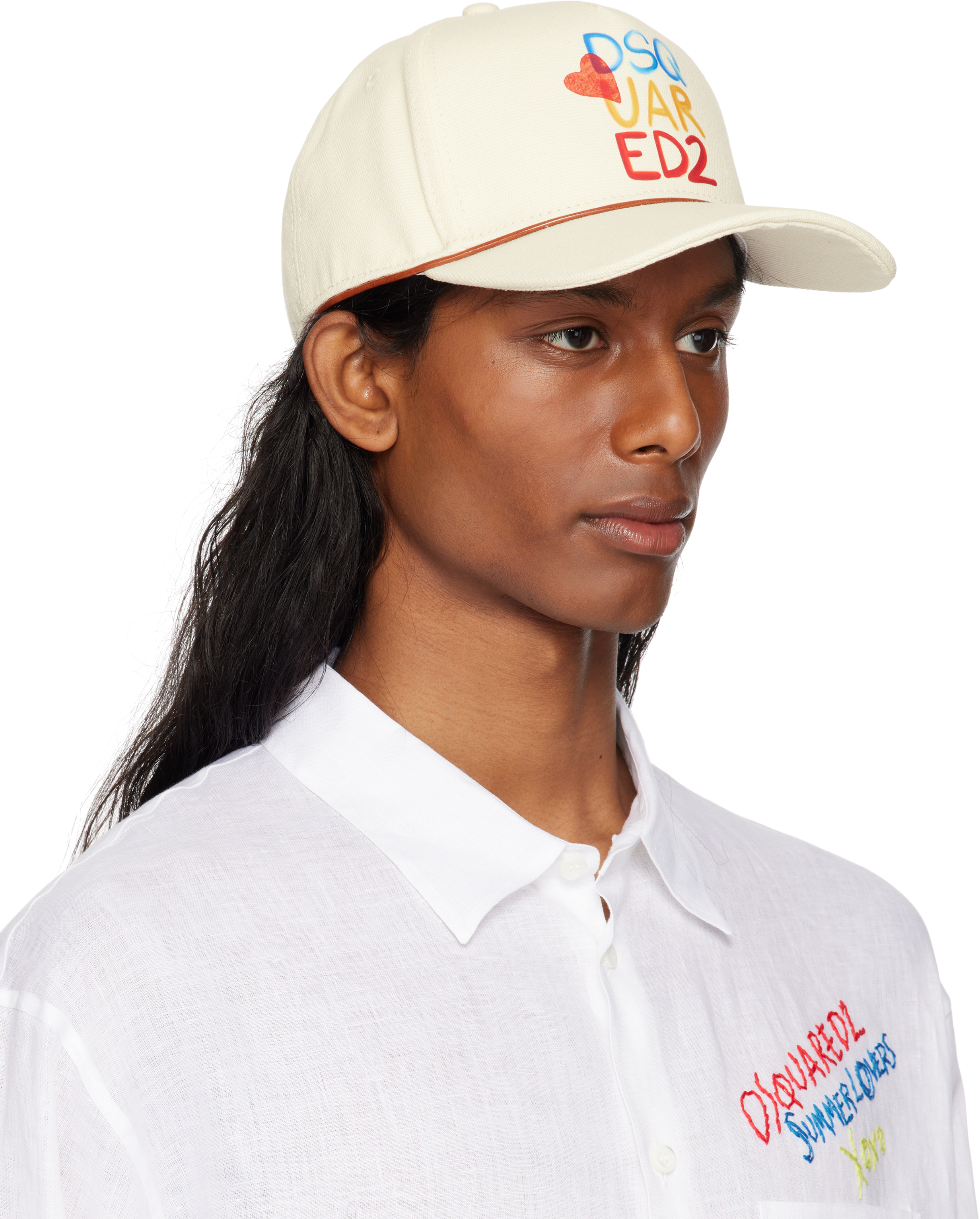 Shop Dsquared2 Off-white 'summer Lovers' Baseball Cap
