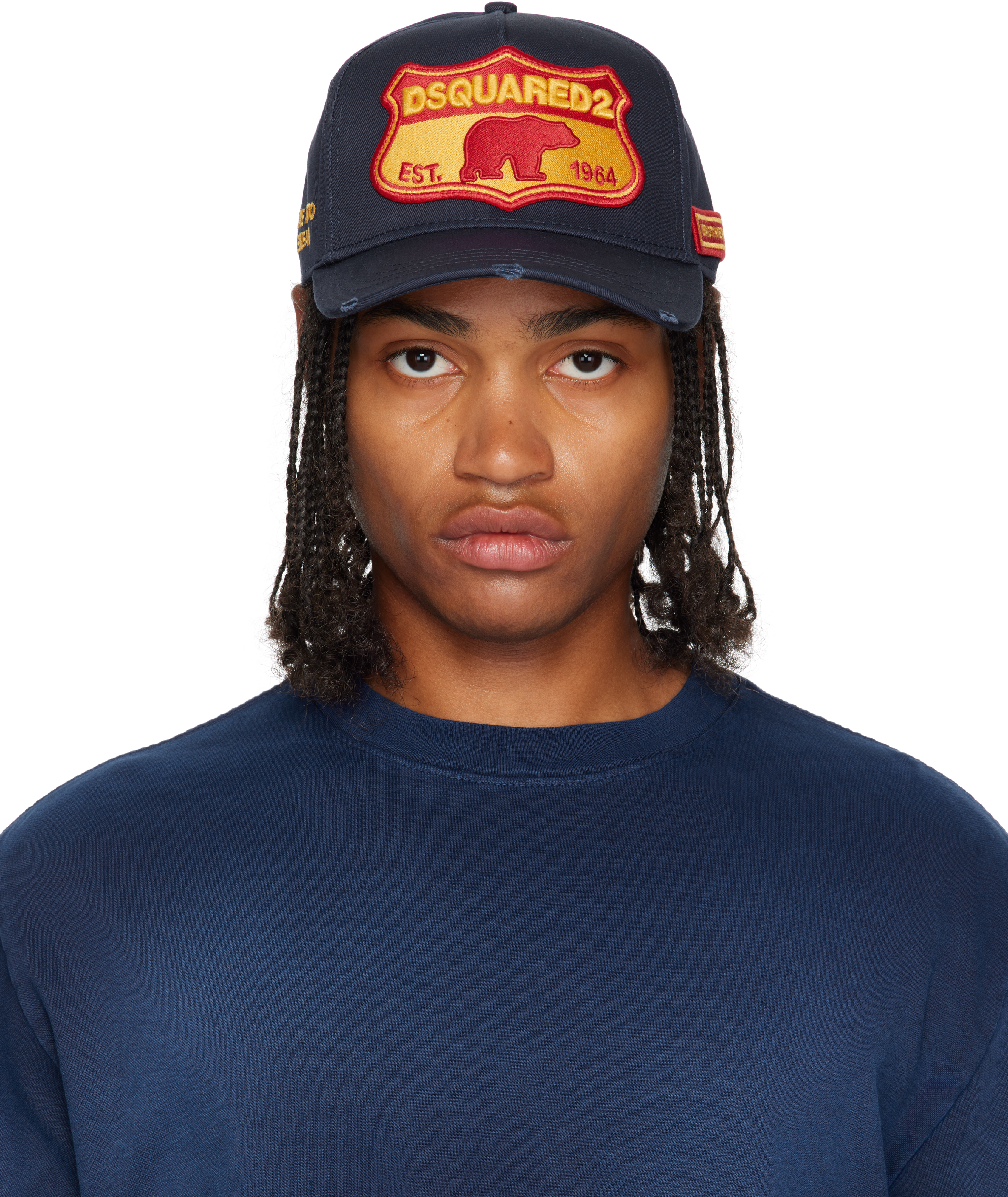 Dsquared2 Navy Canadian Patch Baseball Cap In Blue