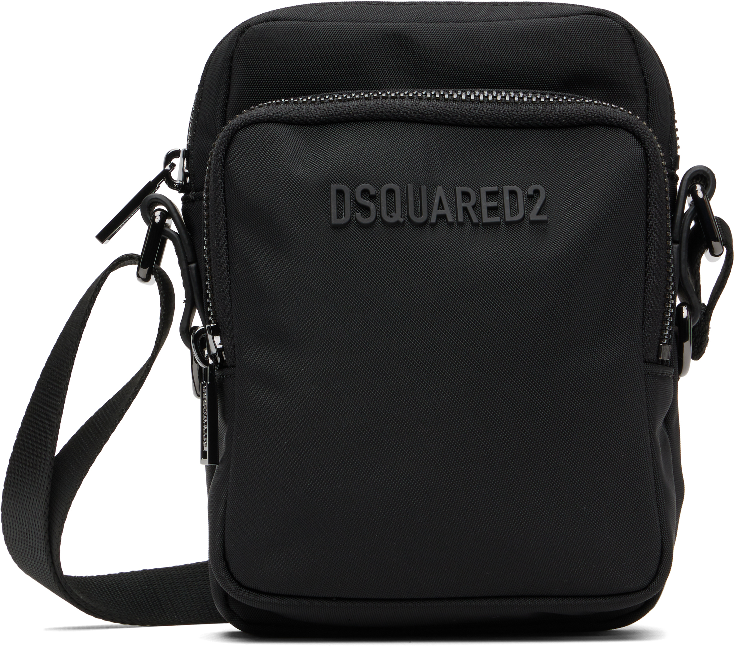 Dsquared2 Dsquared Men Black Canvas Urban Crossbody Bag In Black
