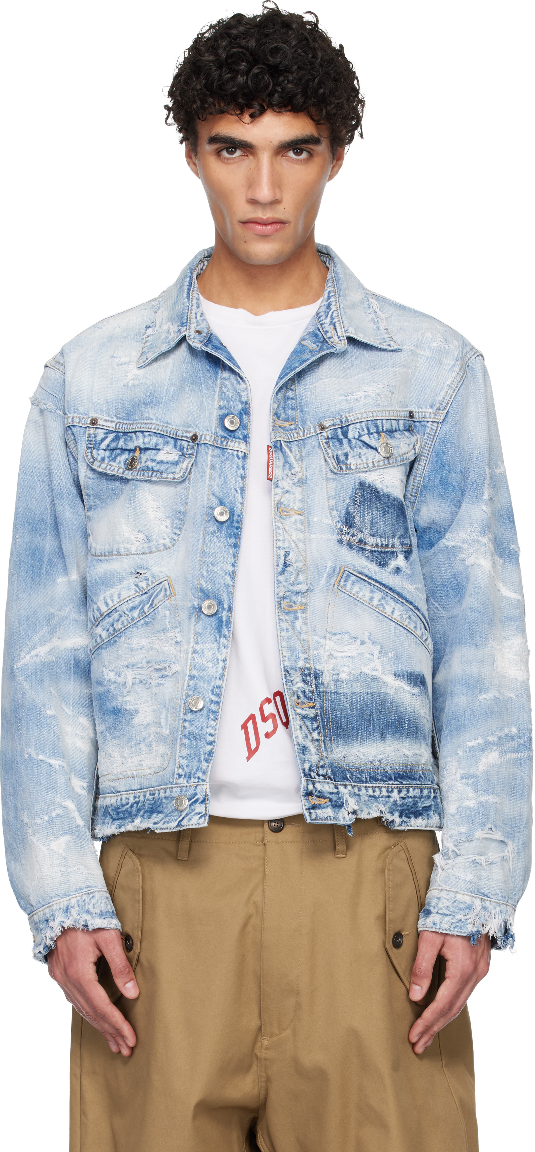 Dsquared2のブルー Light Ripped Wash 