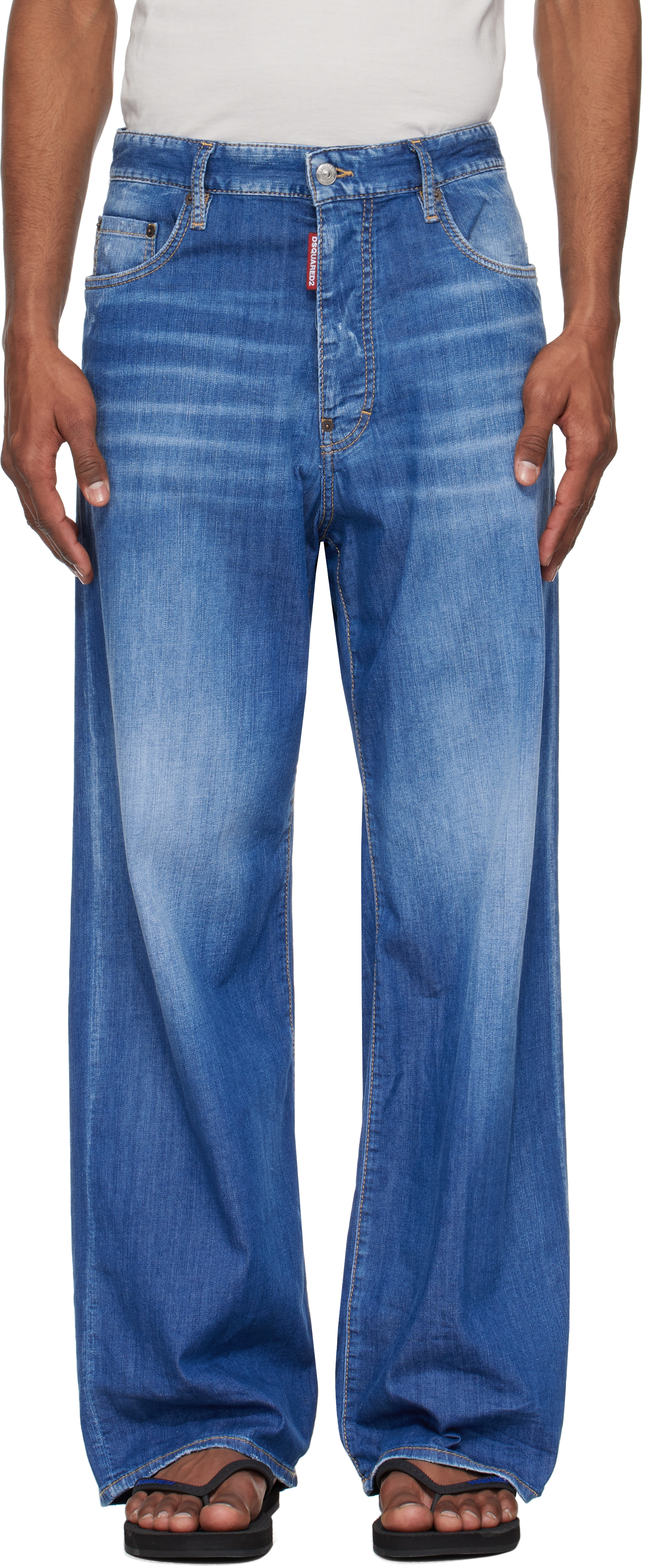 Blue Summer Lovers Medium Wash Loose Jeans
