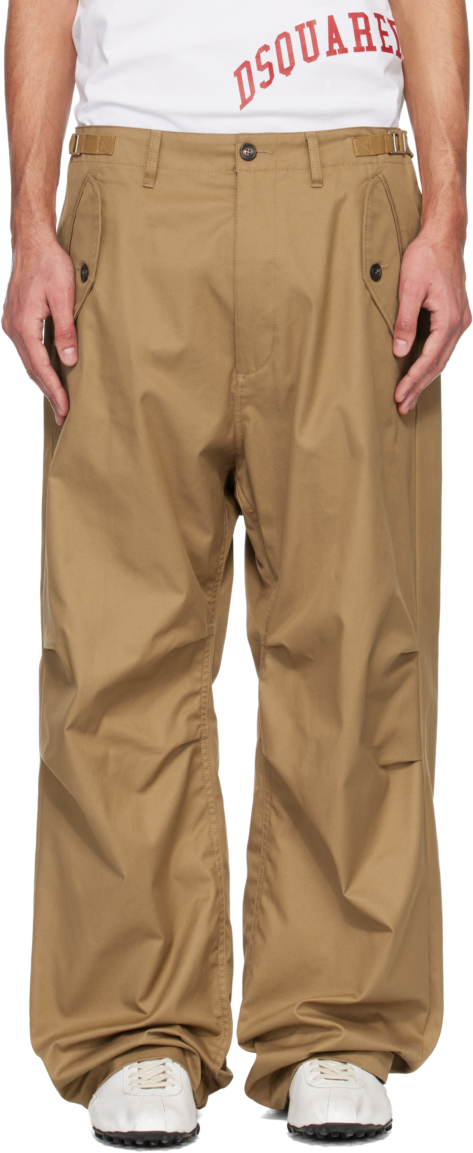 Dsquared2 Tan Utility Wide Cargo Pants