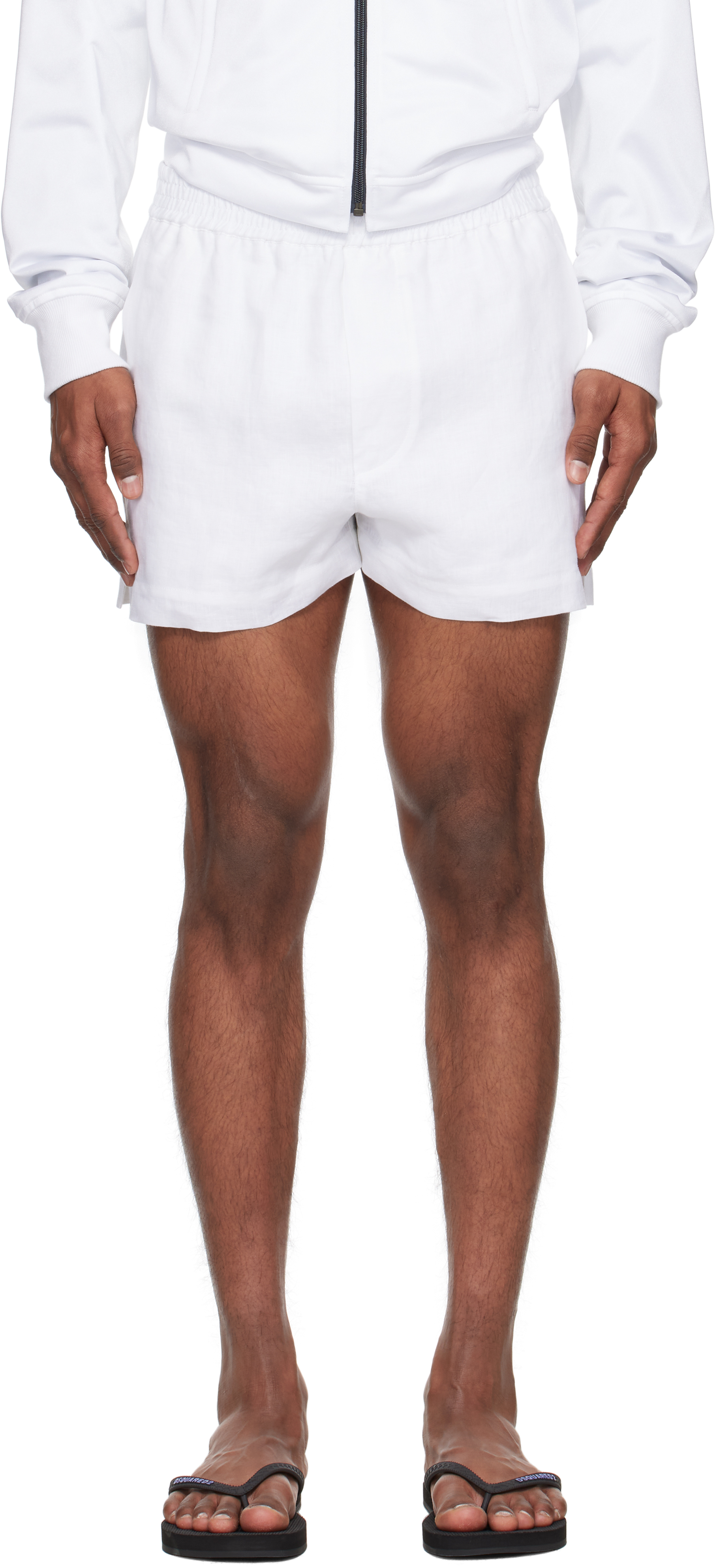 White Summer Lovers Linen Shorts