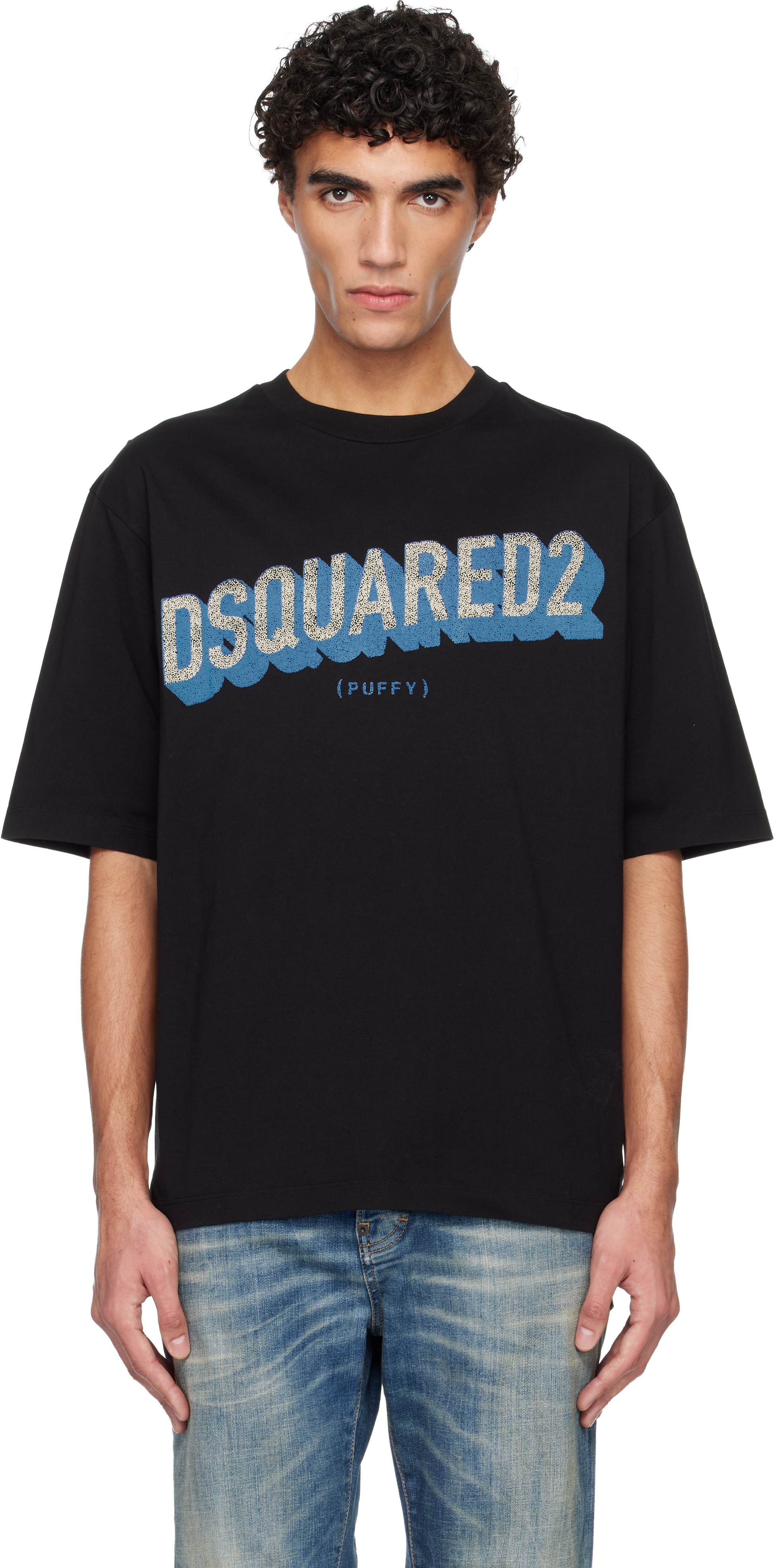 Dsquared2 Black 3D Logo Loose Fit T-shirt