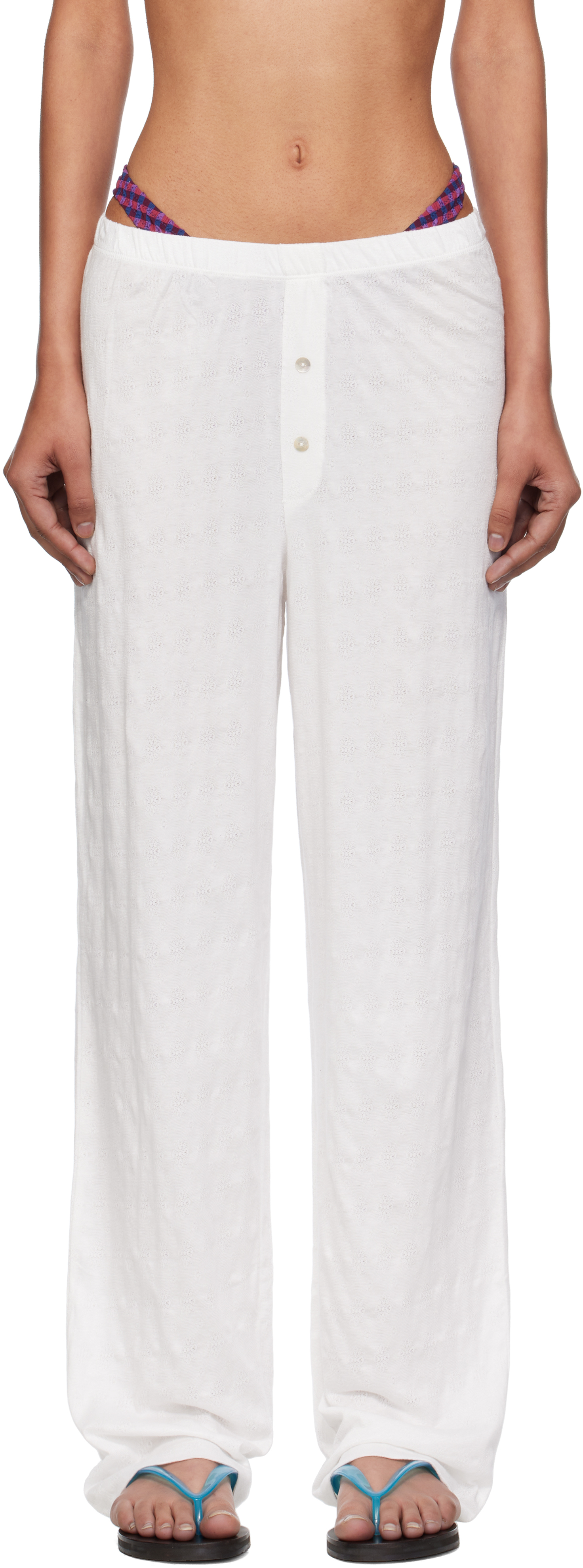 Fruity Booty White Petal Lounge Pants In White