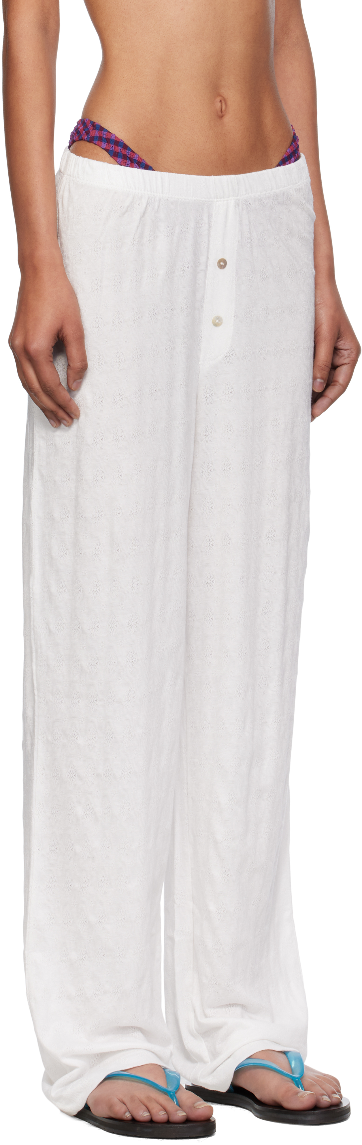 Fruity Booty White Petal Lounge Pants In White