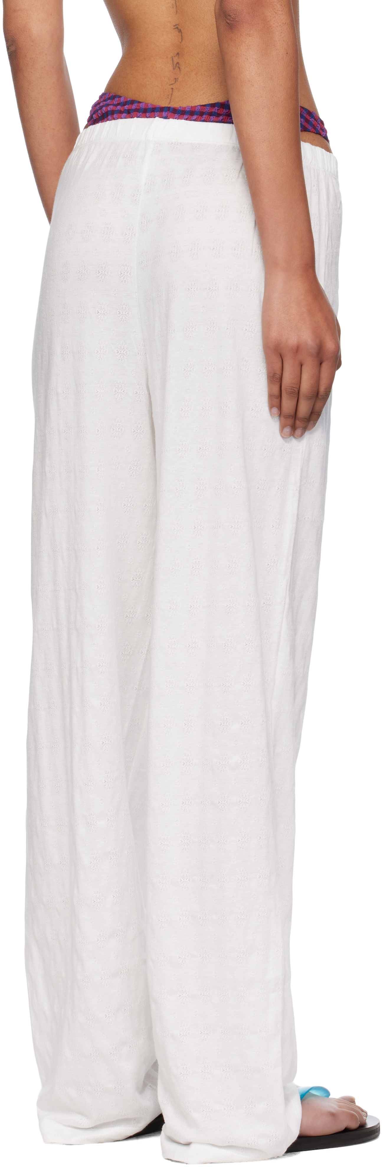 Fruity Booty White Petal Lounge Pants In White