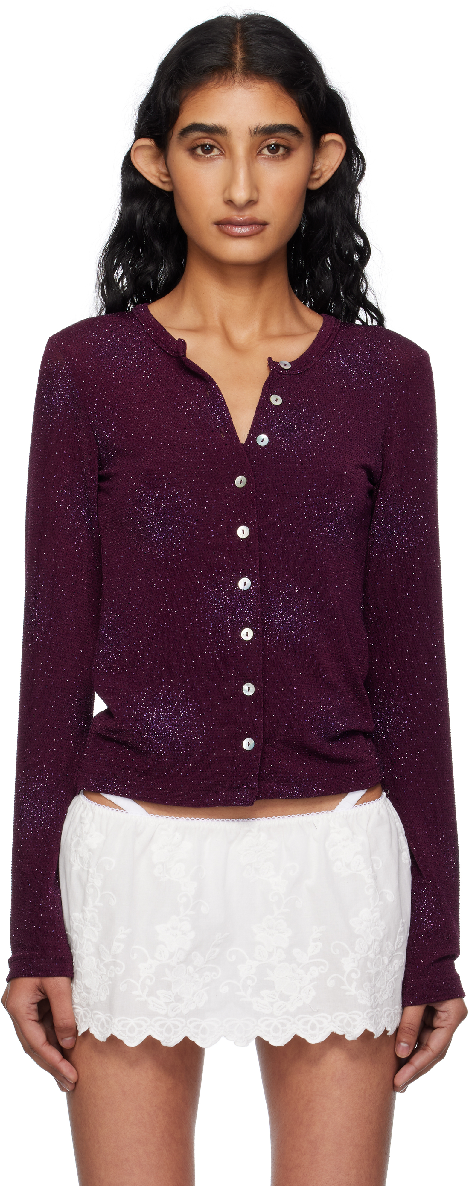 Purple Isola Sparkly Cardigan