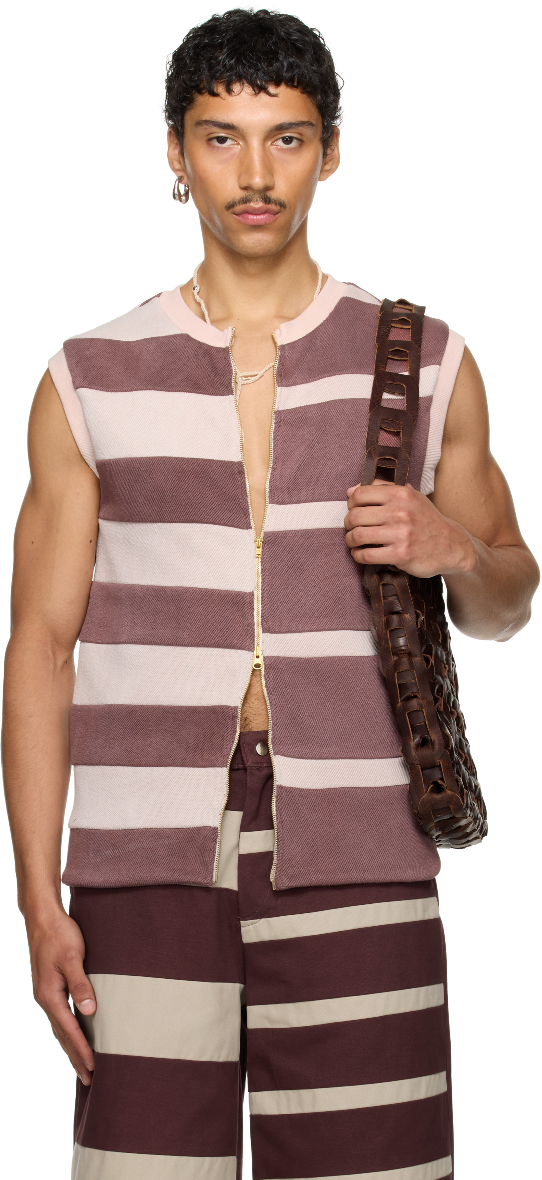 SSENSE Exclusive Purple & Pink Contrast Stripe Vest