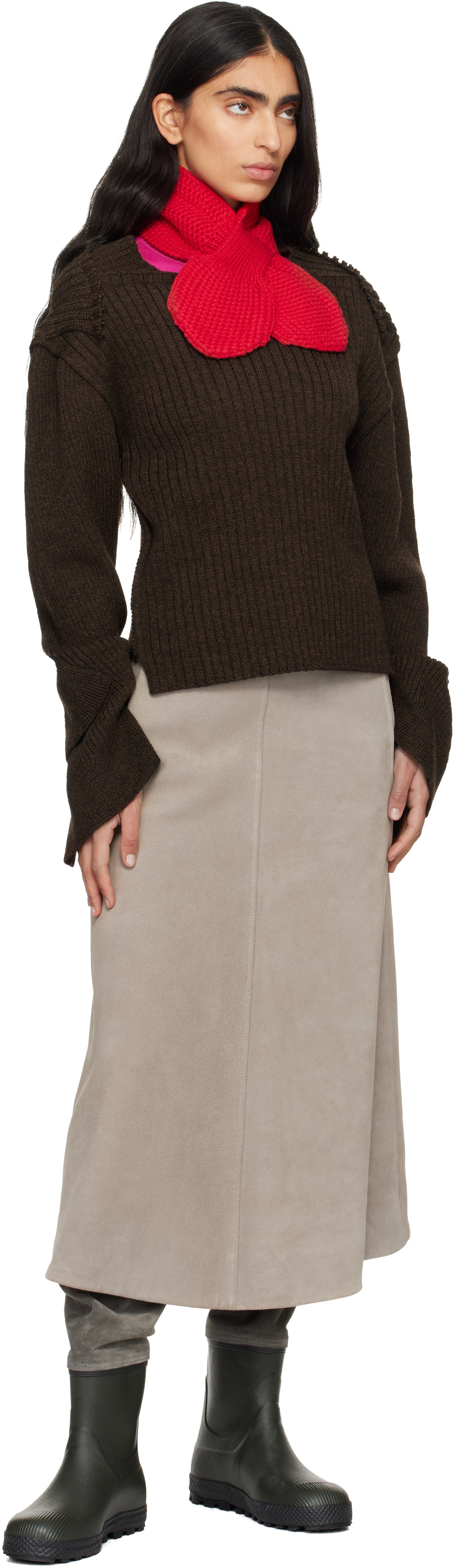 Ymc You Must Create Red Slot Scarf In Red