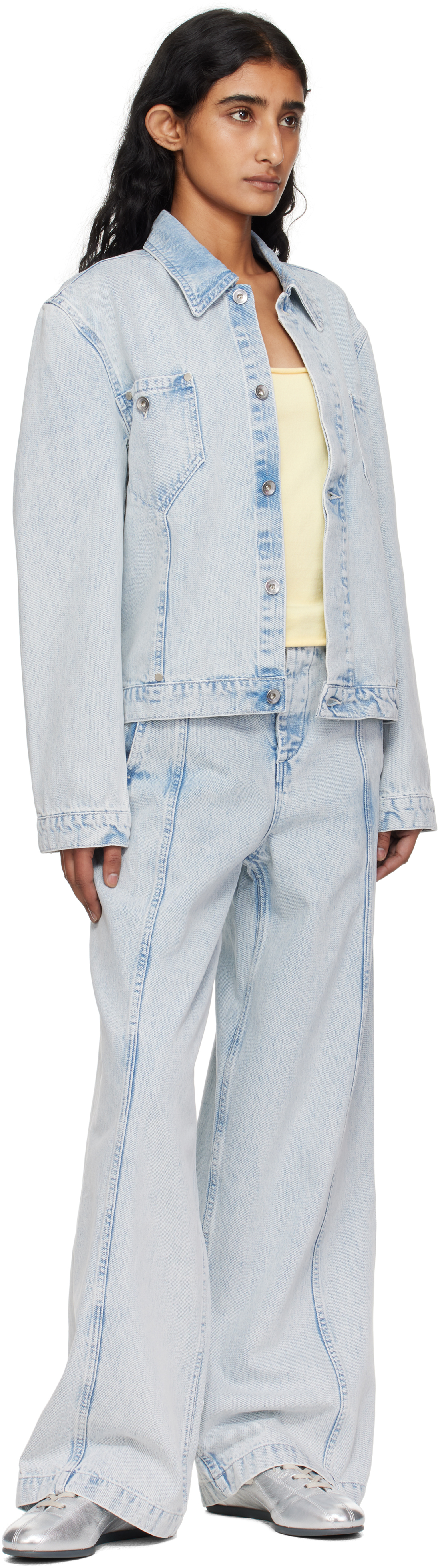 Ymc You Must Create Blue Displaced Seam Jeans