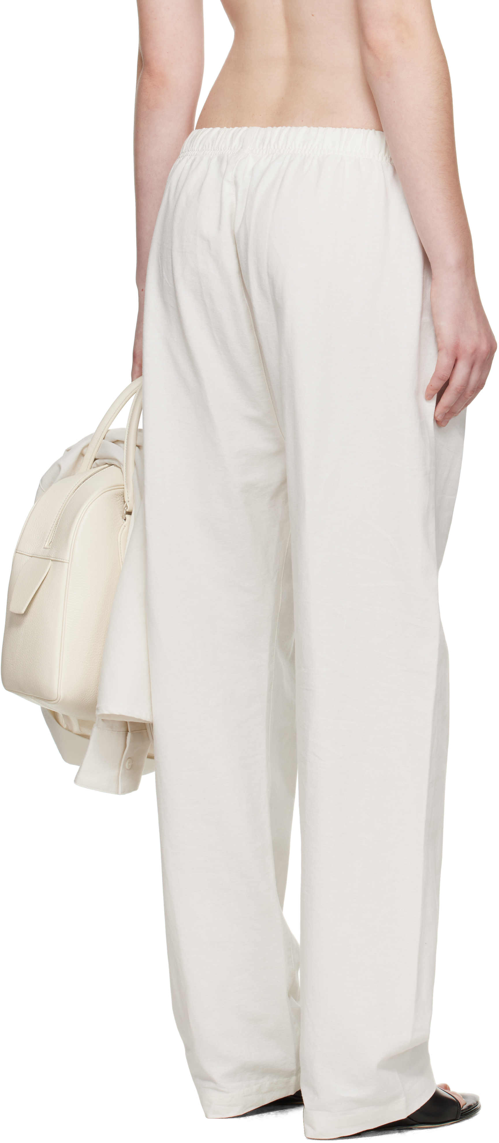 Essentials White Relaxed Lounge Pants In White