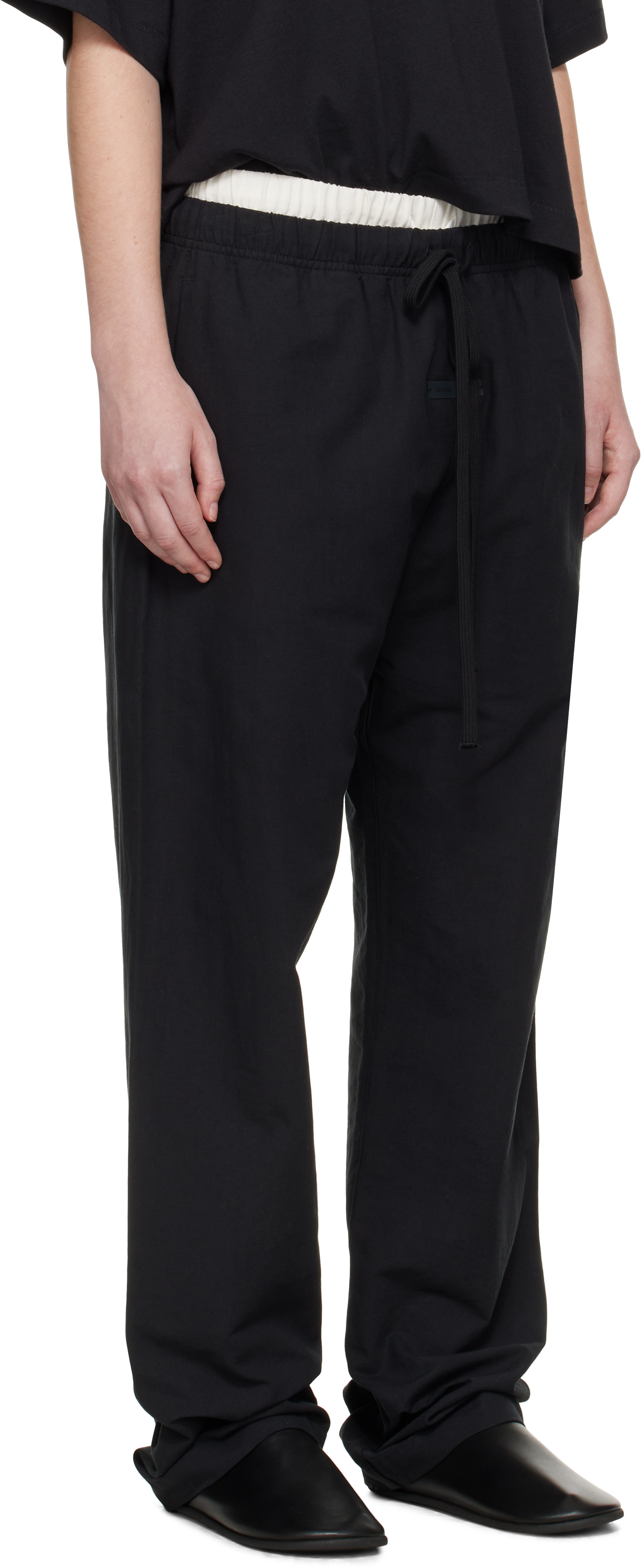Essentials Black Relaxed Lounge Pants In Black