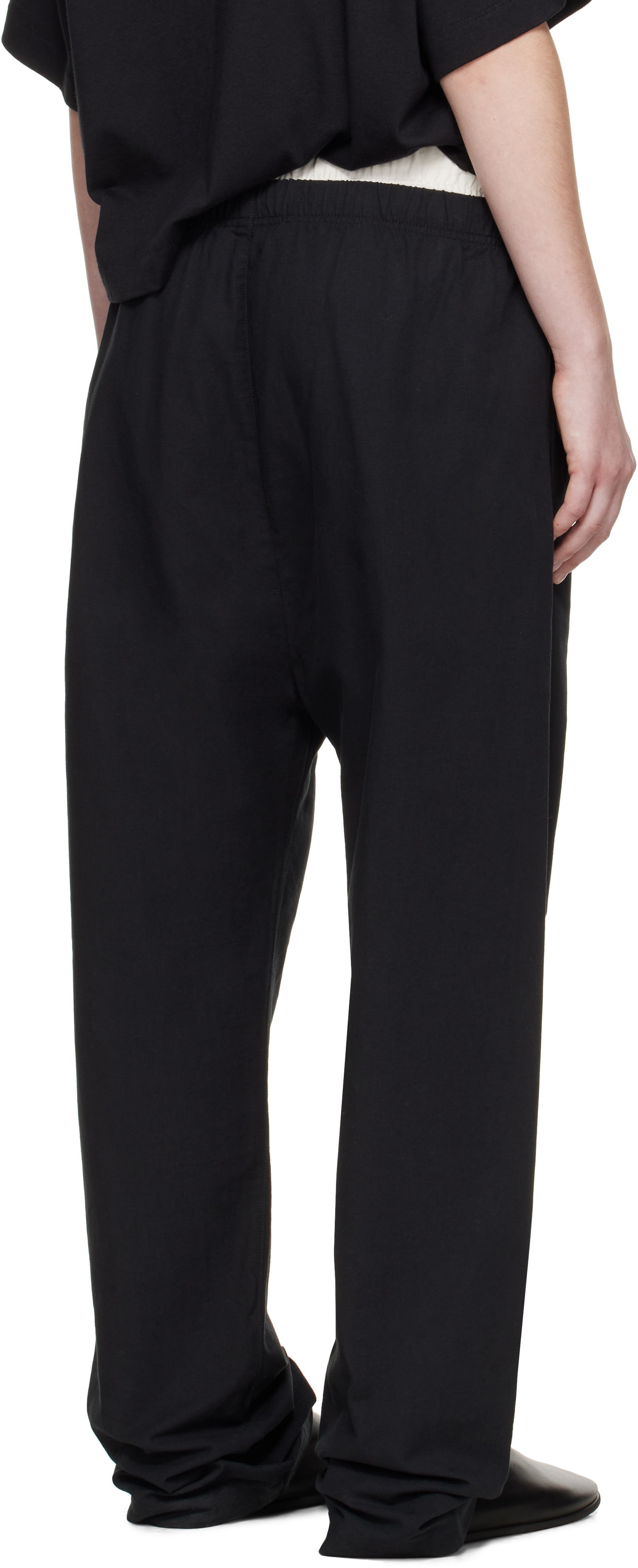 Essentials Black Relaxed Lounge Pants In Black