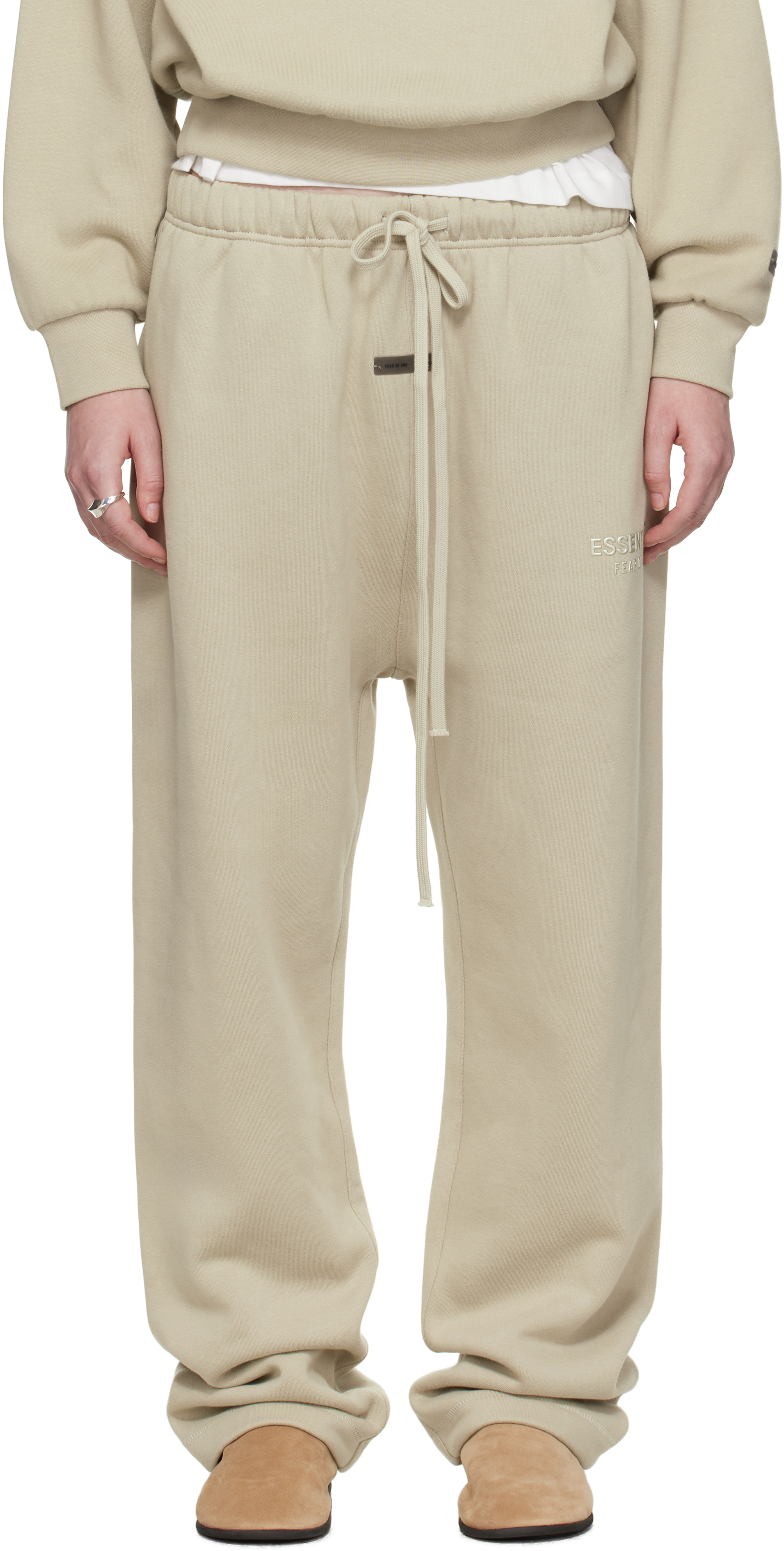 Fear of God ESSENTIALS トラックパンツ XXS TAUP系 Fear of God ESSENTIALS: Taupe Relaxed Lounge Pants | SSENSE
