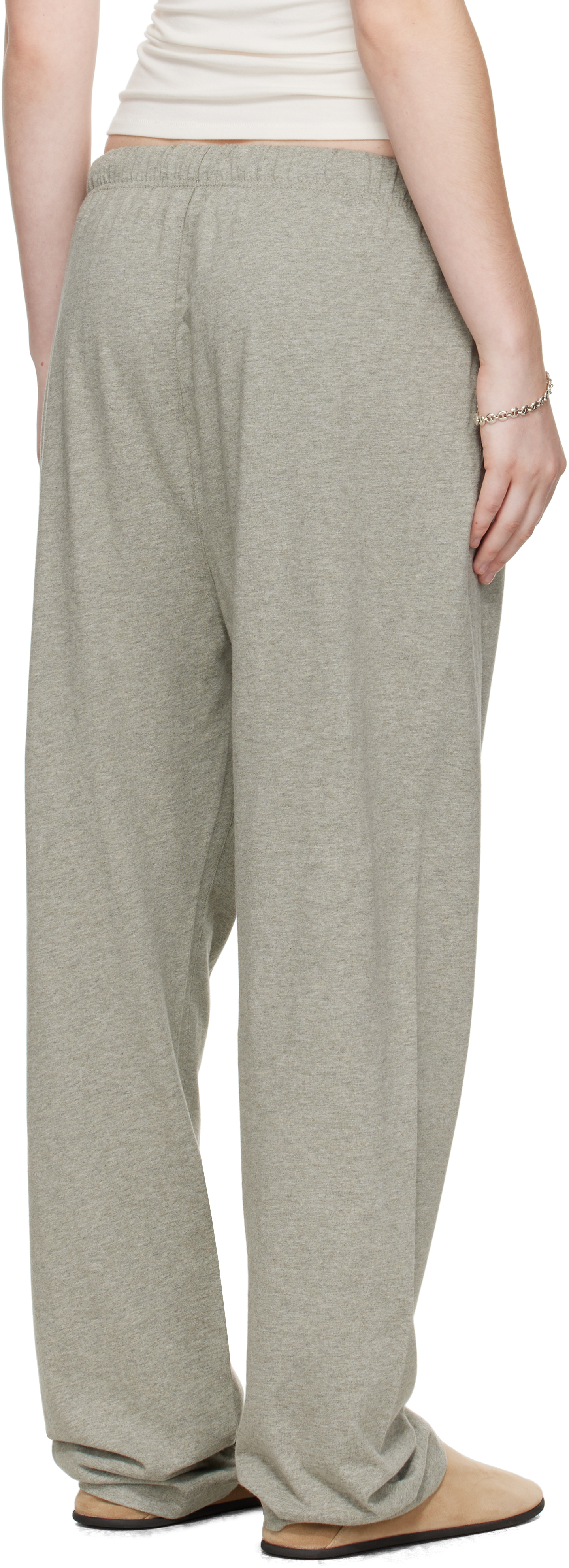 Essentials Gray Relaxed Lounge Pants In Gold
