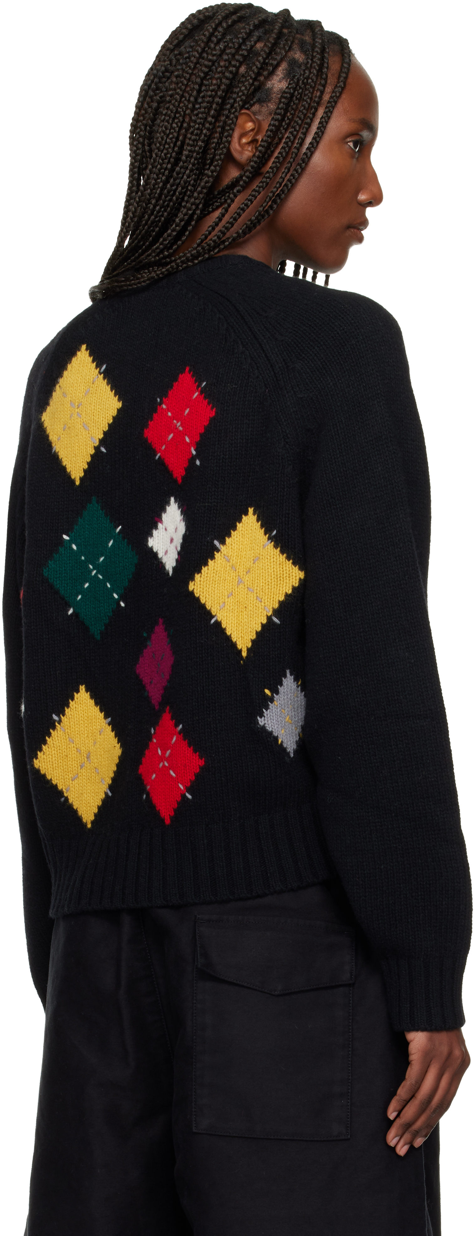 Ymc You Must Create Atomic Argyle Button Cardigan In Multi