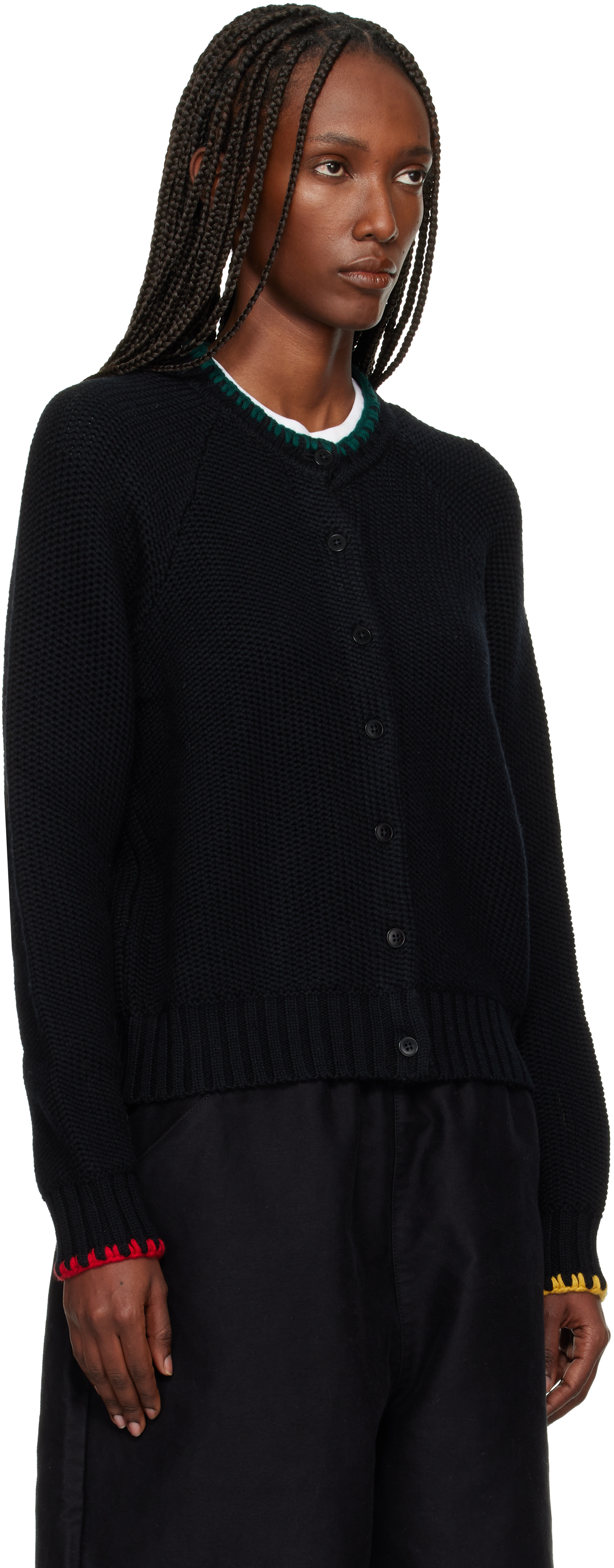 Ymc You Must Create Black Lotus Cardigan In Black
