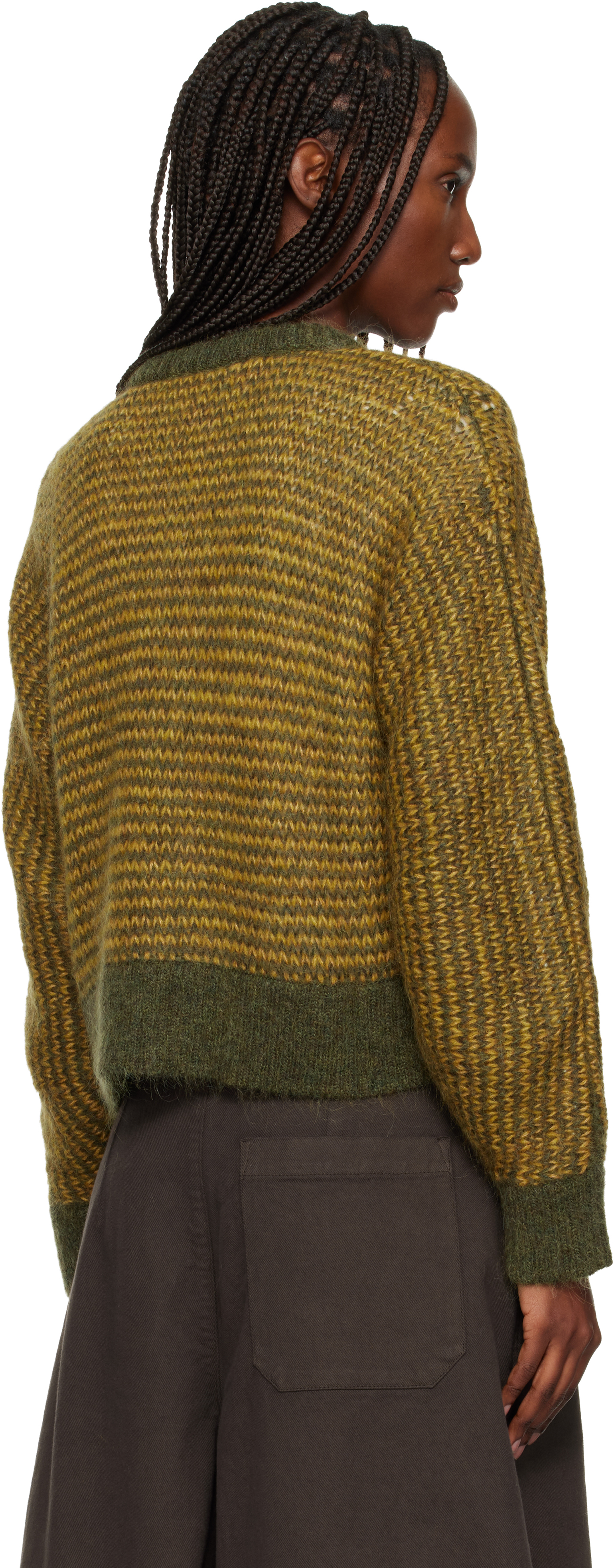 Ymc You Must Create Yellow & Khaki Disorder Cardigan In Green