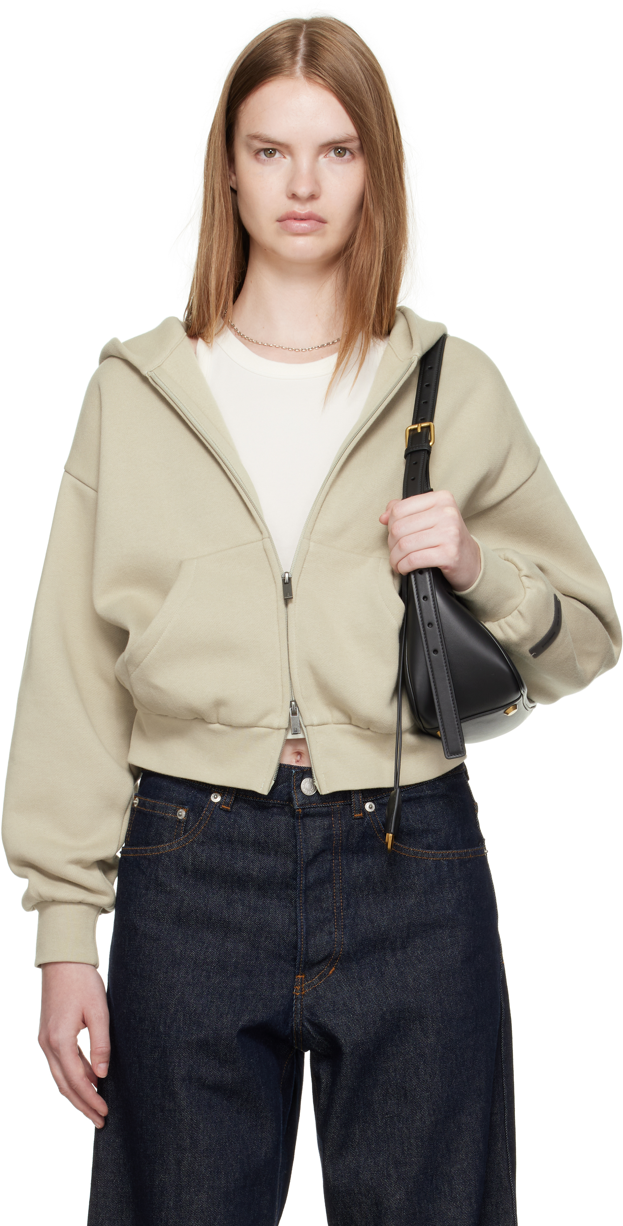 Essentials Taupe Classic Fit Zip-up Hoodie In Gray