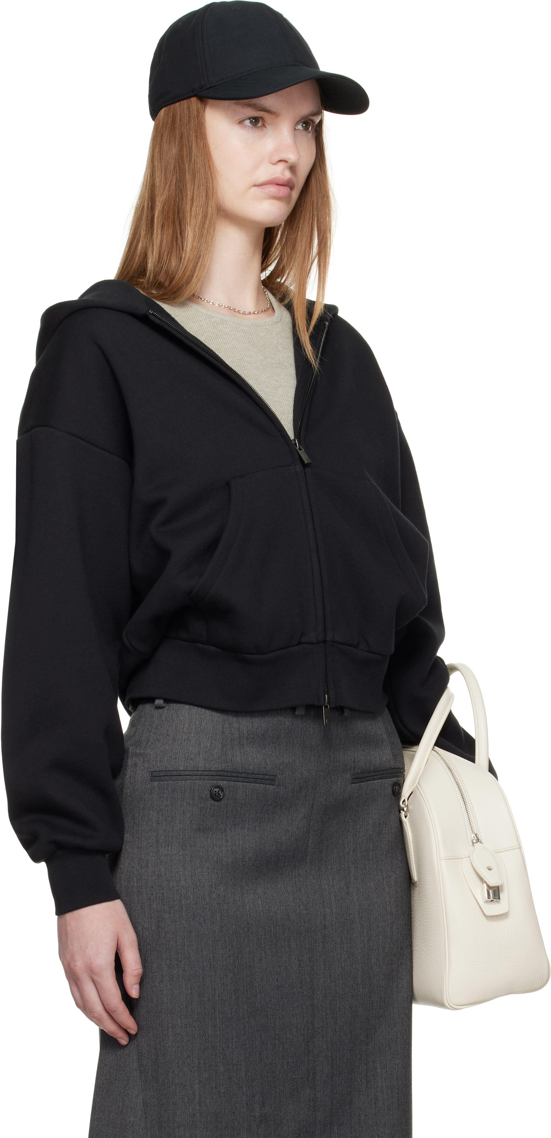 Essentials Zipper Hooded Sweatshirt In Black