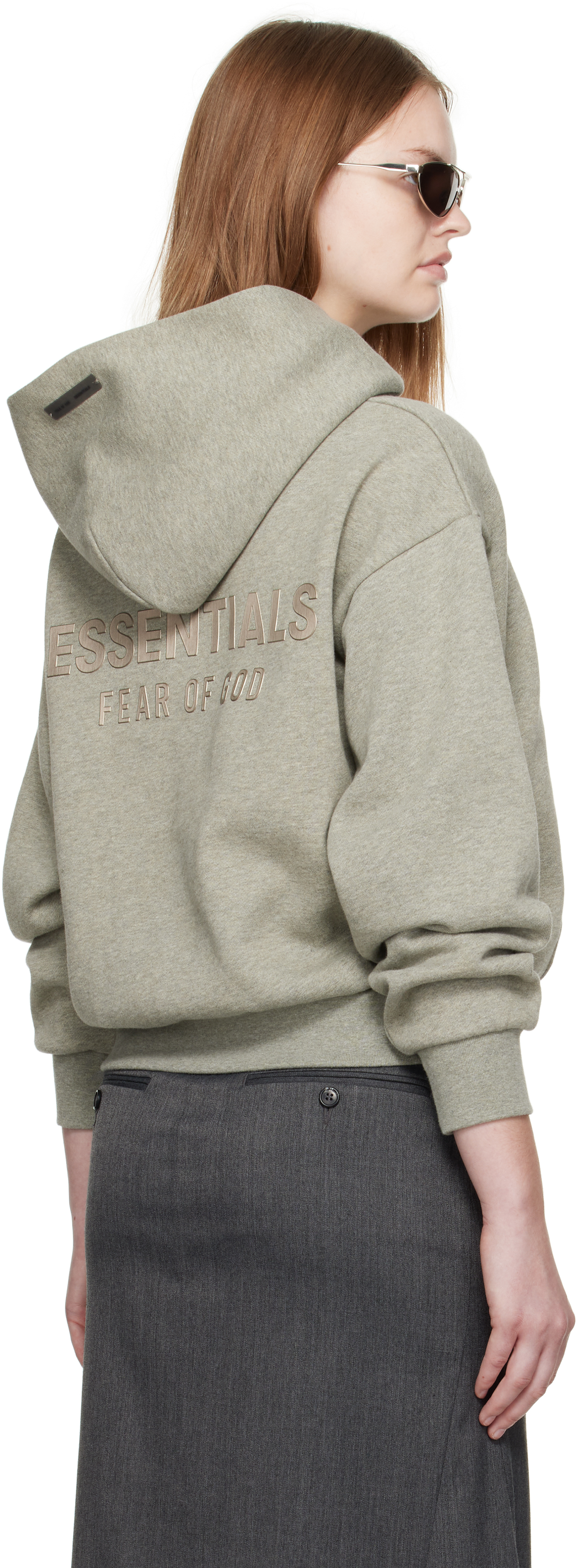 Essentials Gray Classic Fit Hoodie In Gray