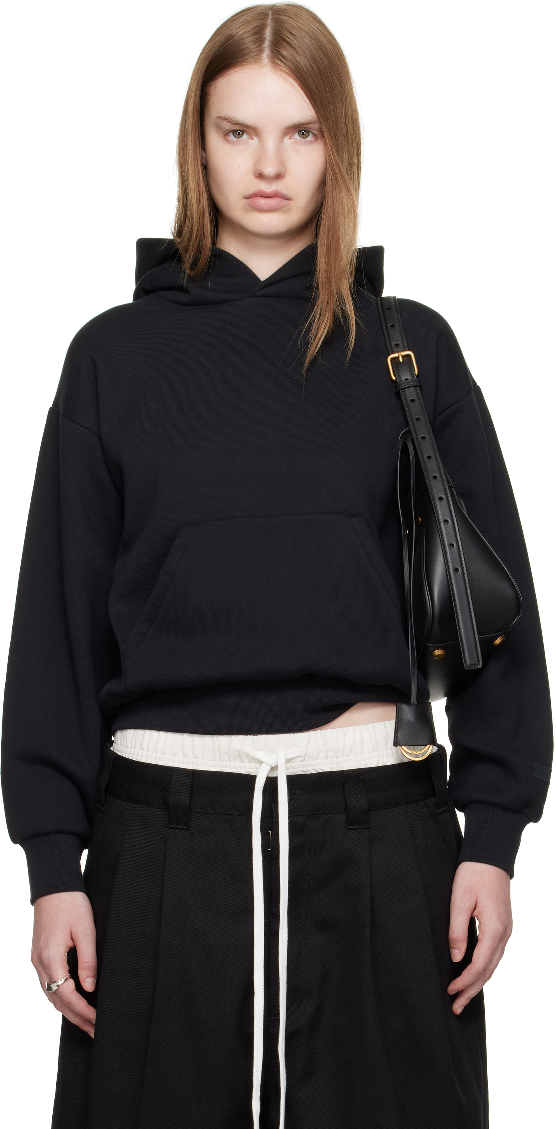 Fear of God ESSENTIALS: Black Classic Fit Hoodie | SSENSE