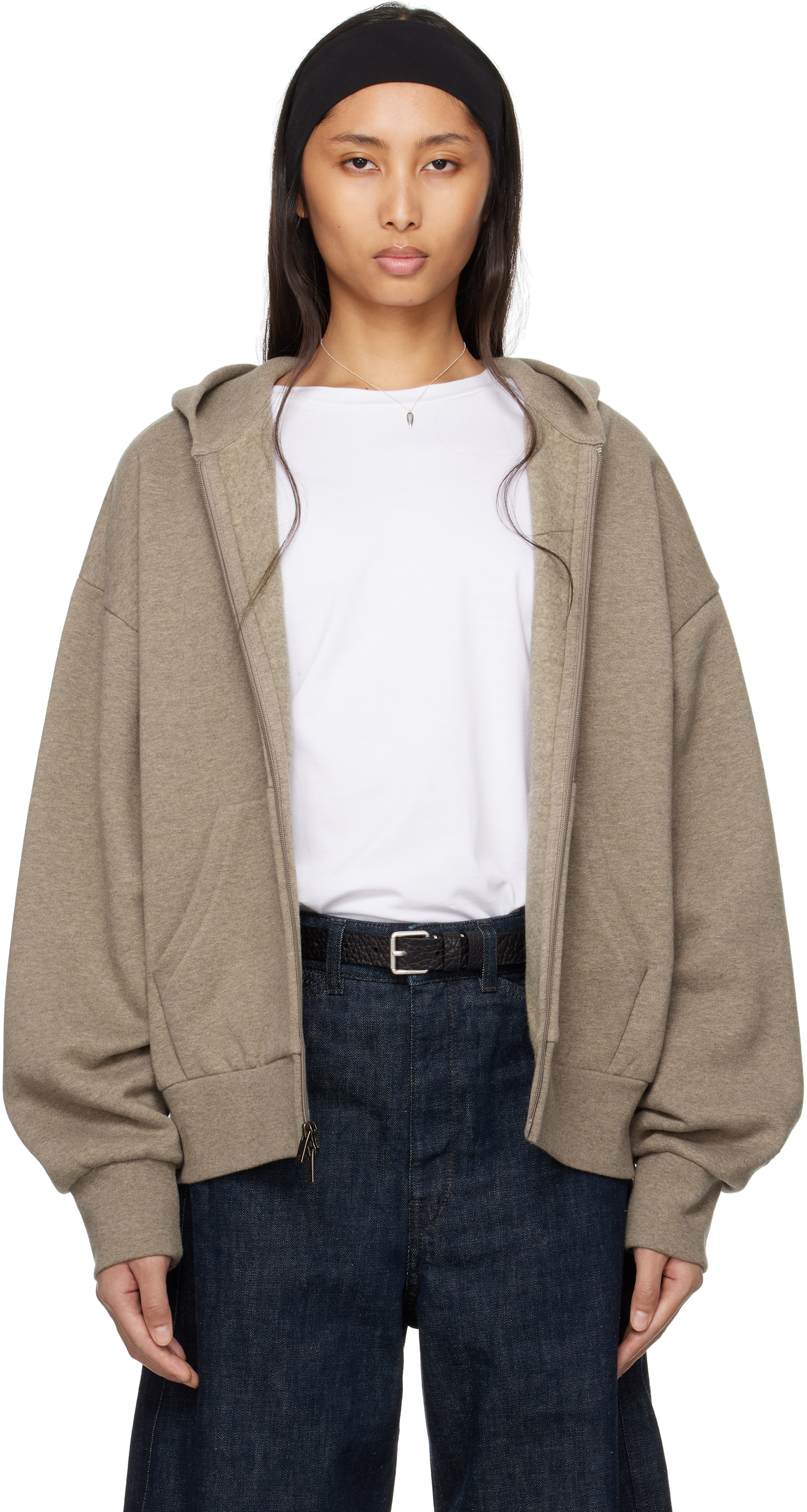 Gray Classic Full Zip-Up Hoodie
