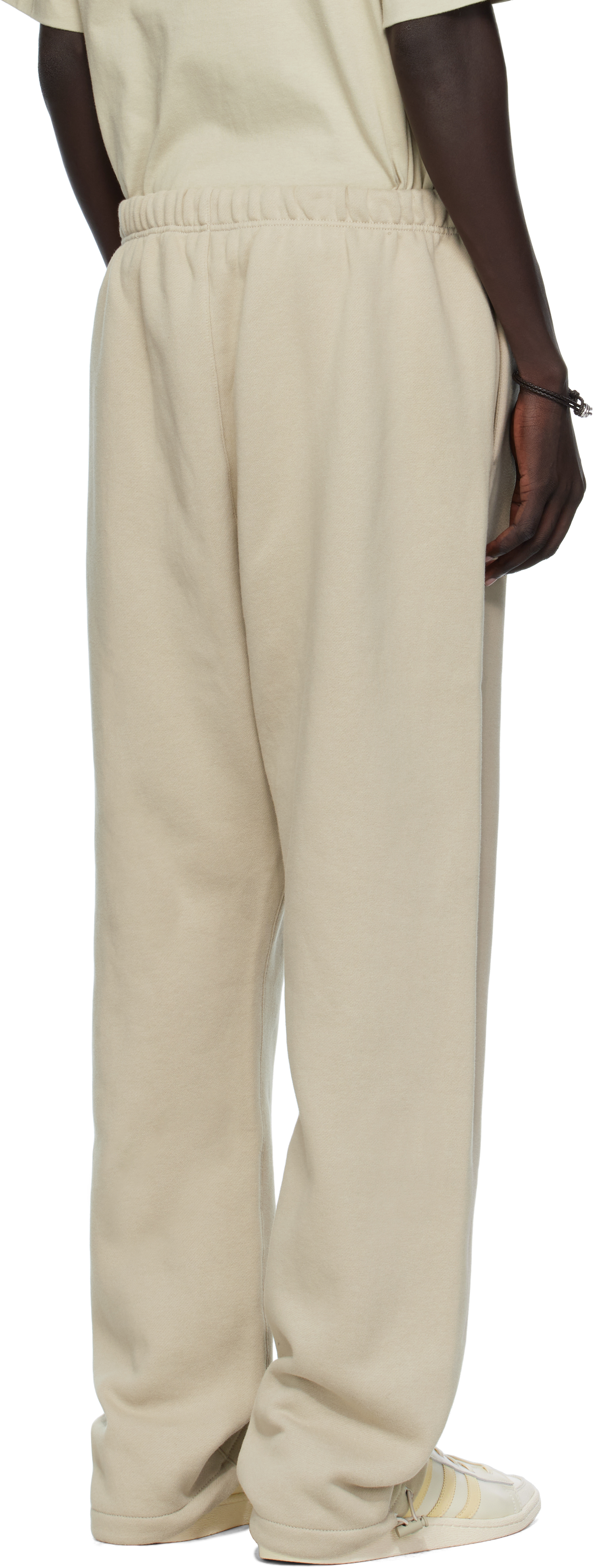 Essentials Taupe Relaxed Fleece Piping Sweatpants In Gray