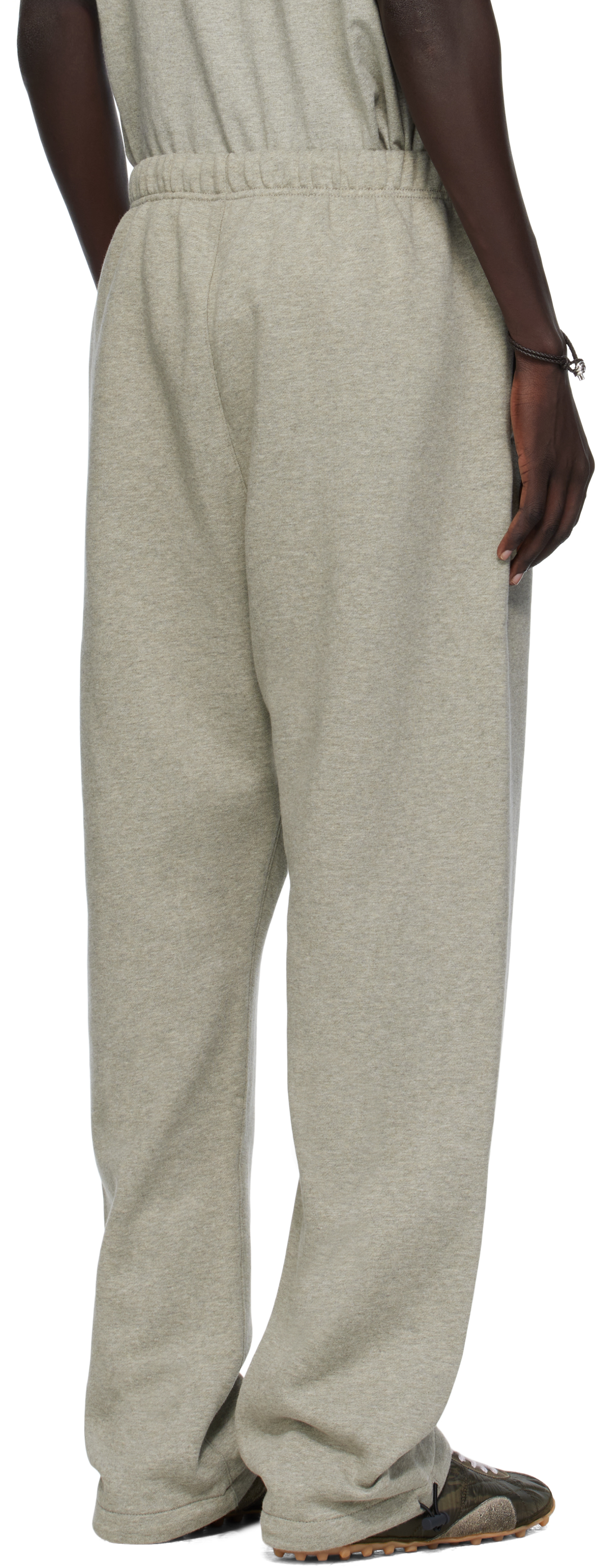 Essentials Gray Relaxed Fleece Piping Sweatpants In Gray