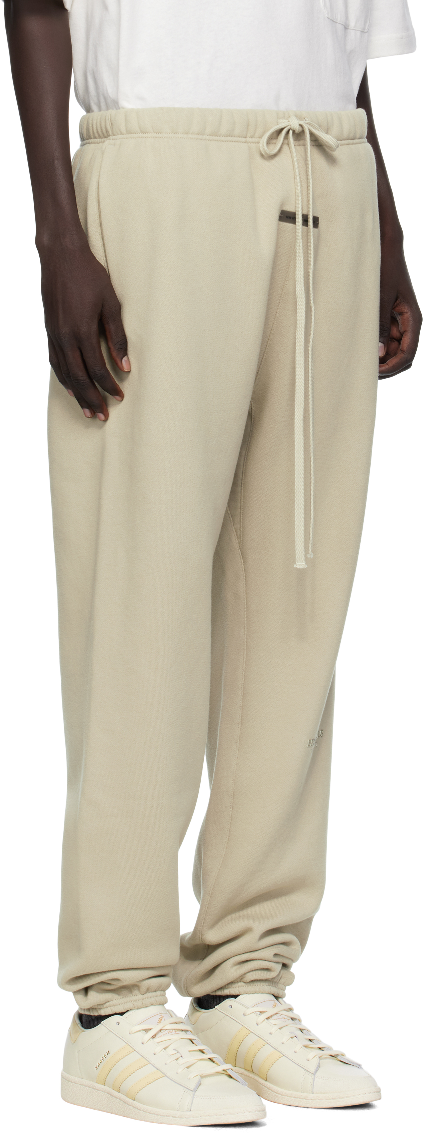 Essentials Taupe Relaxed Fleece Piping Sweatpants In Neutral
